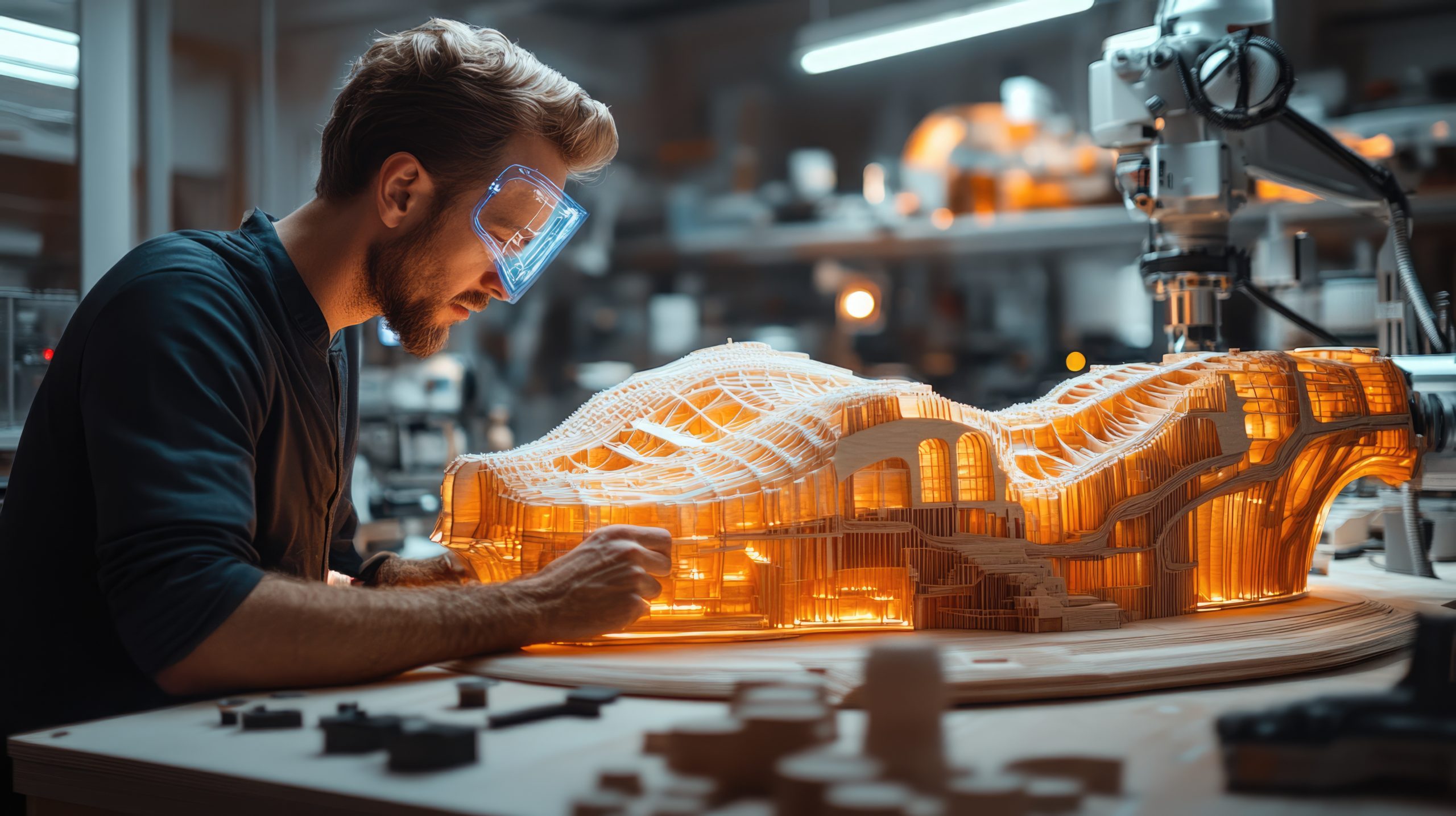 Spain Advanced Materials Market Outlook to 2035 focused-architect-examining-intricate-wooden-model-workshop-scaled