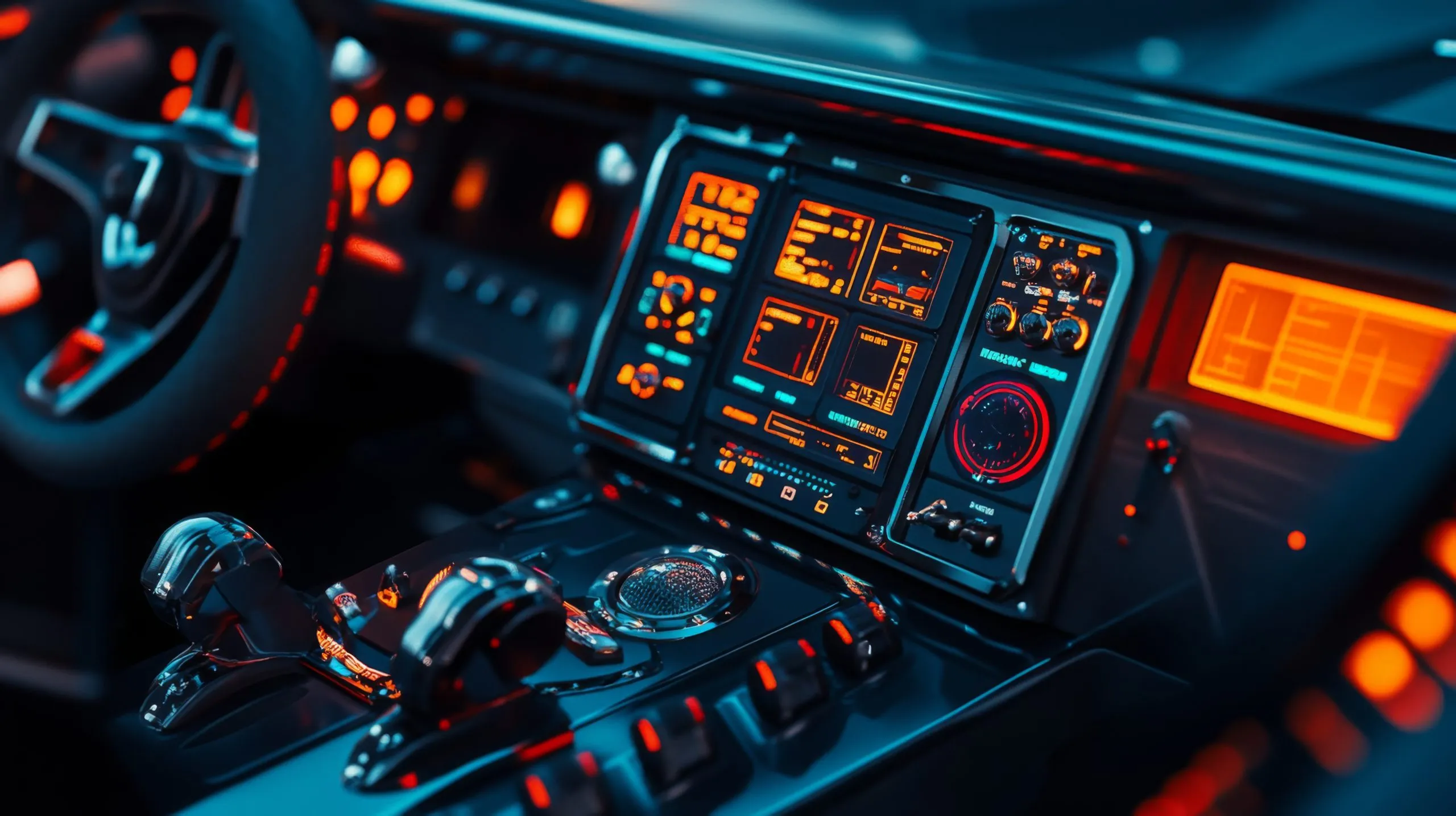 Philippines Automotive Center Consoles Market Outlook 2035 futuristic-car-cockpit-displaying-hightech-controls-bright-neon-lighting-scaled