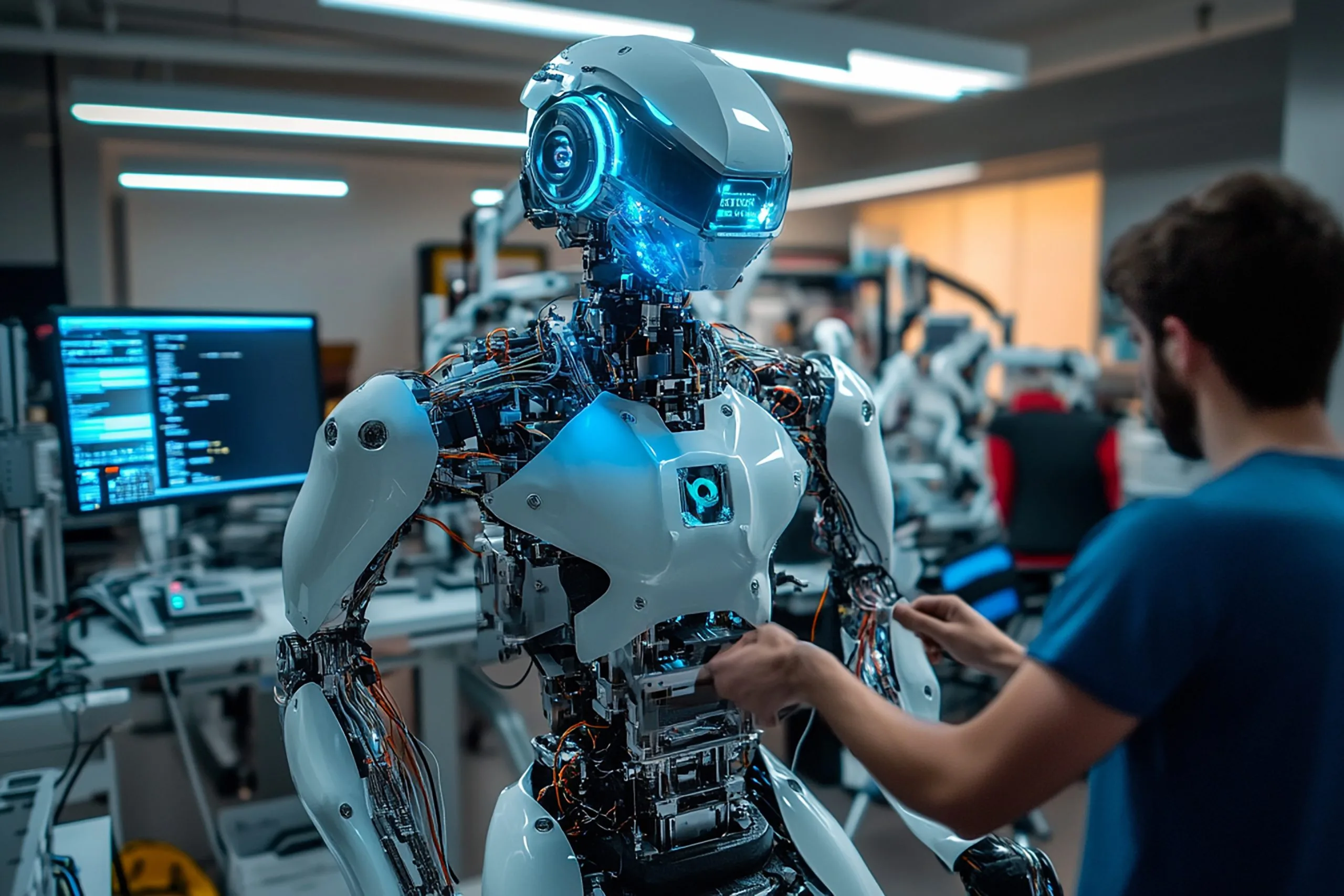 South Korea Robotics Market Outlook to 2035 futuristic-engineering-lab-with-university-robotics-scaled