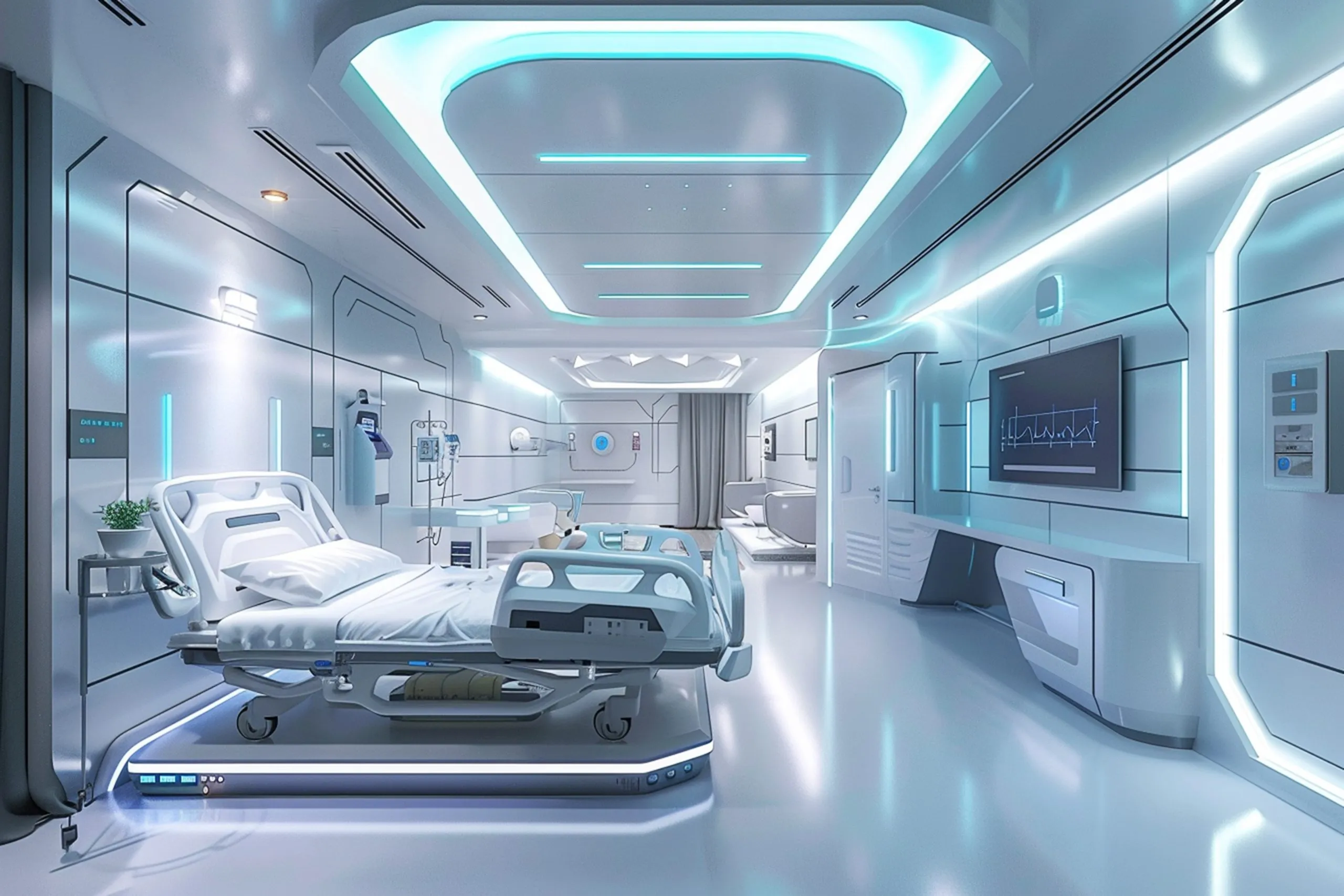 USA Healthcare Infrastructure Market Outlook to 2035 futuristic-healthcare-facility-is-imagined-showcasing-potential-advancements-medical-infrastructure-technology-scaled