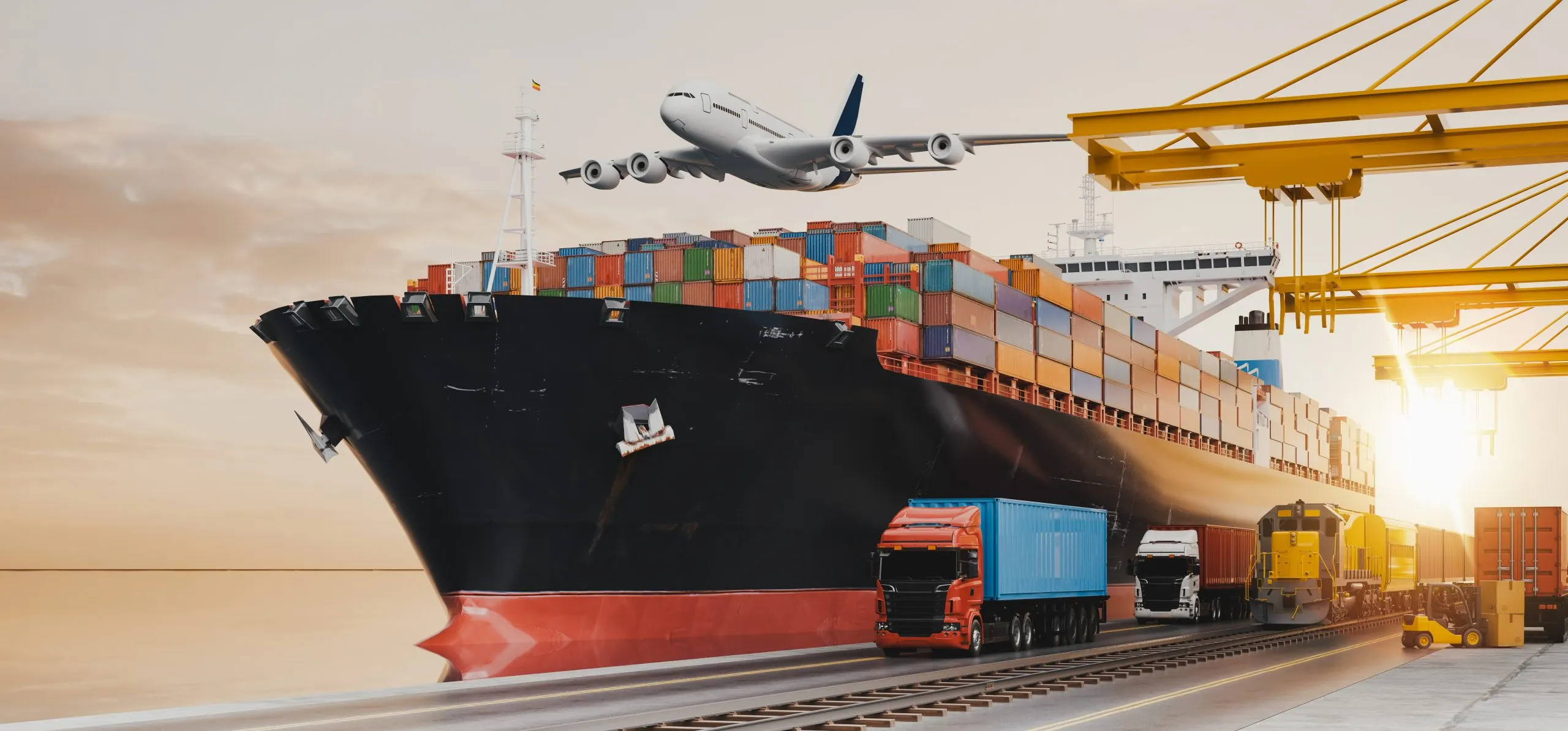South Korea Freight Forwarding Market Outlook to 2035 global-logistics-transportation-scene-3d-rendering-illustrationxaxa-scaled