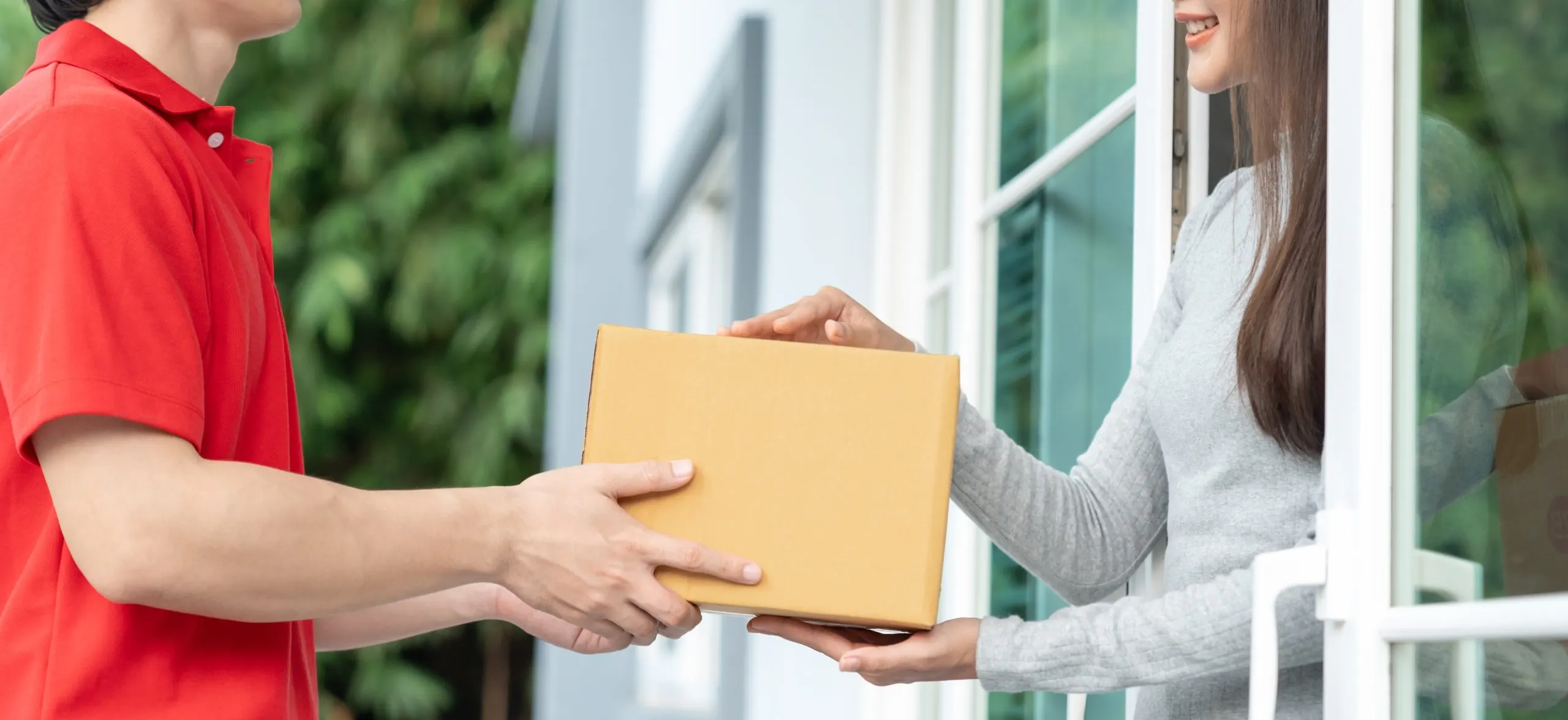 South Africa CEP Market Outlook to 2035 happy-smiling-woman-receives-boxes-parcel-from-courier-front-house-delivery-man-send-deliver-express-online-shopping-paper-containers-takeaway-postman-delivery-service-packages-scaled