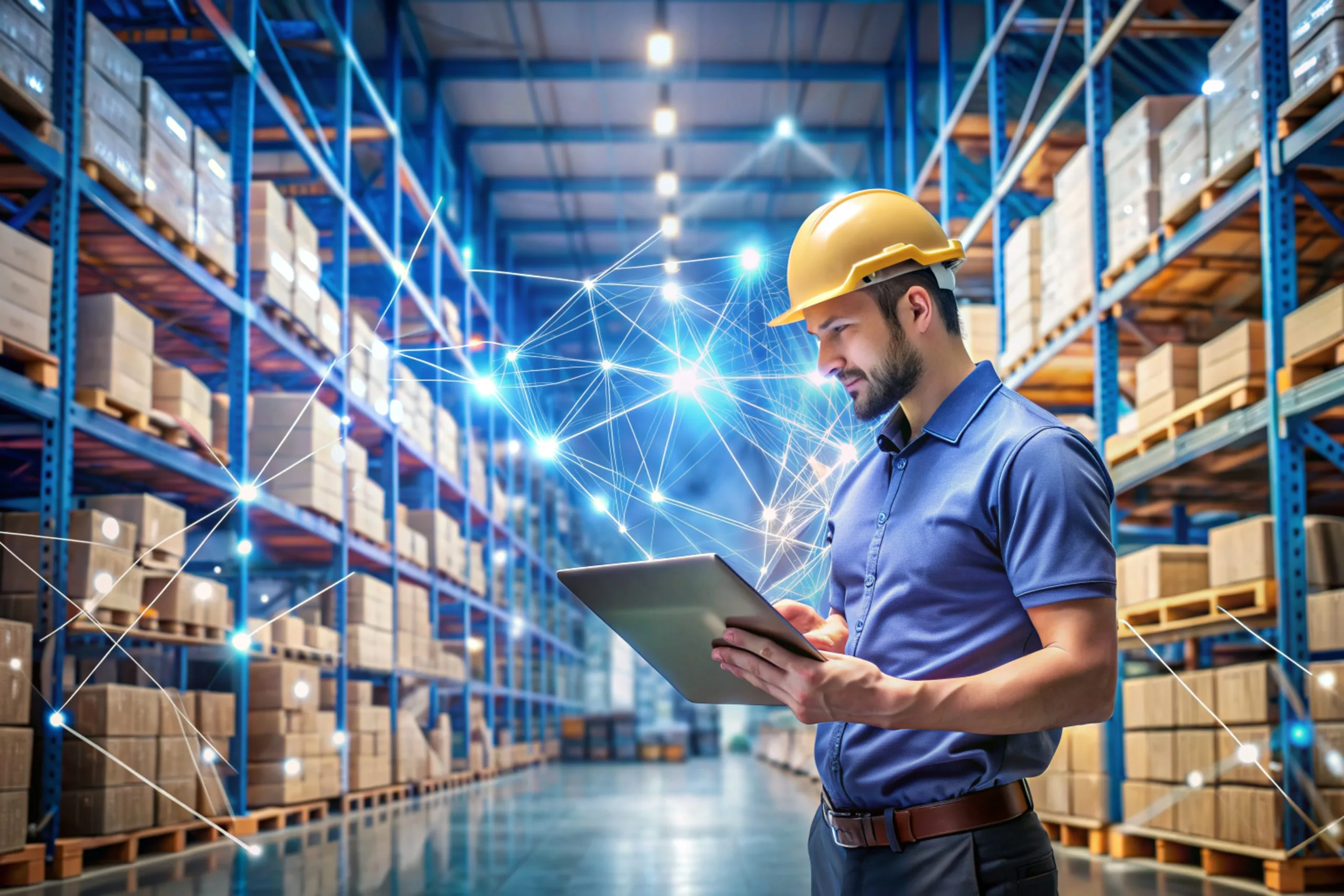 Spain 3PL Market Outlook to 2035 logistic-transport-industrial-global-logistic-network-distribution-worker-use-digital-tablet-data-exchanges-customer-world-map-networking-scaled