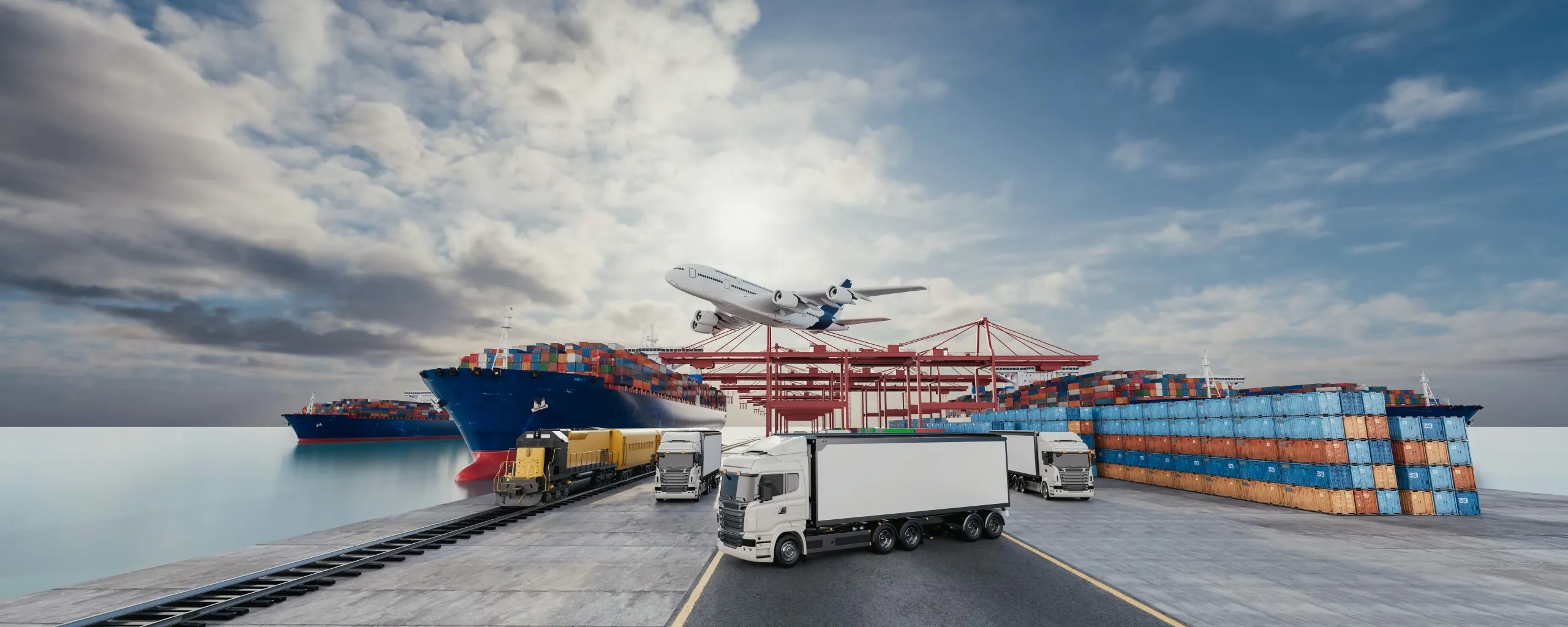 Nigeria Freight Forwarding Market Outlook to 2035 logistics-transportation-scene-3d-rendering-illustration-scaled