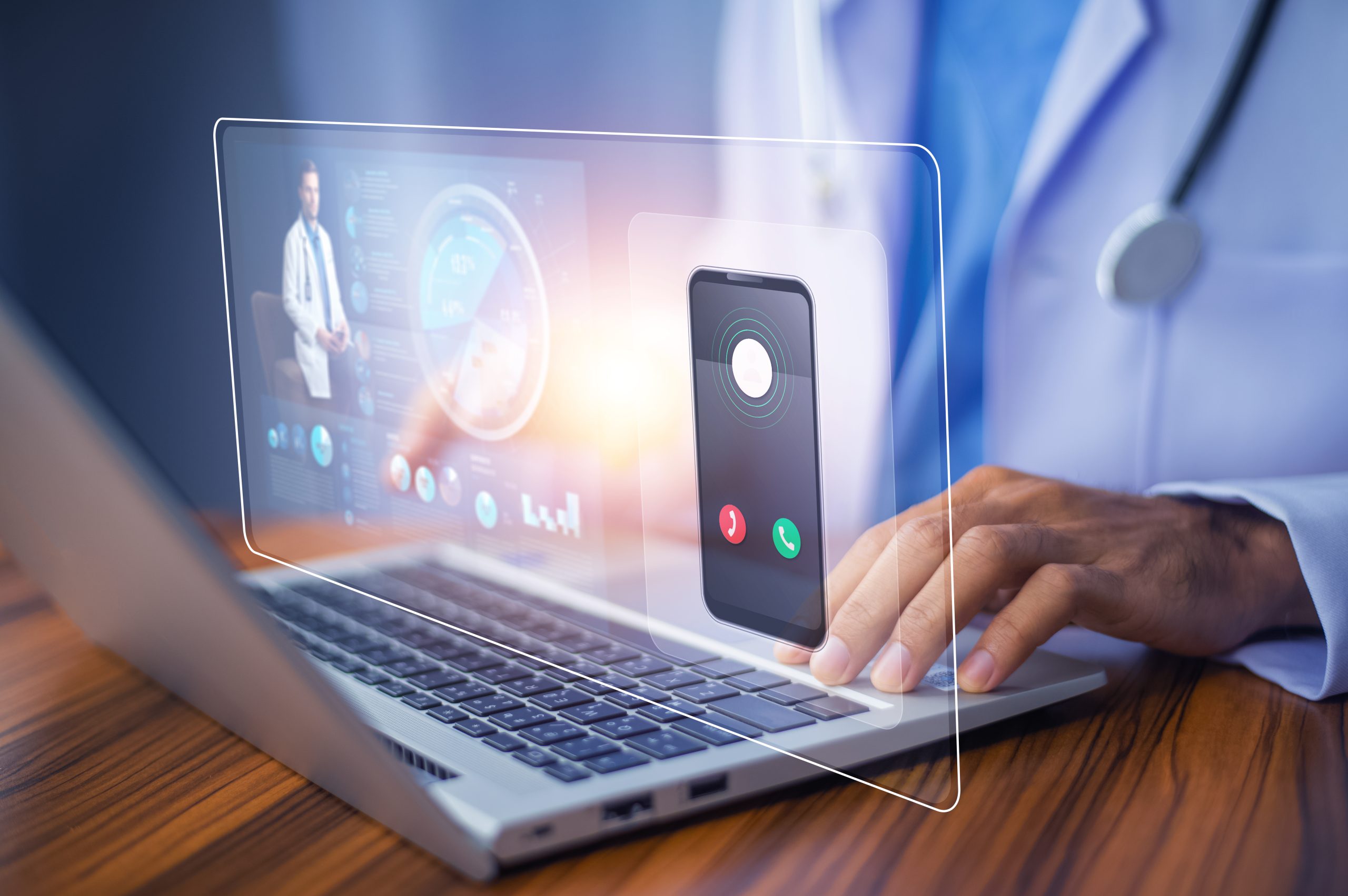Australia Telemedicine Market Outlook 2035 medical-online-service-concept-doctor-using-computer-online-service-call-center-medical-service-healthcare-consult-support-doctor-telemedicine-online-service-scaled