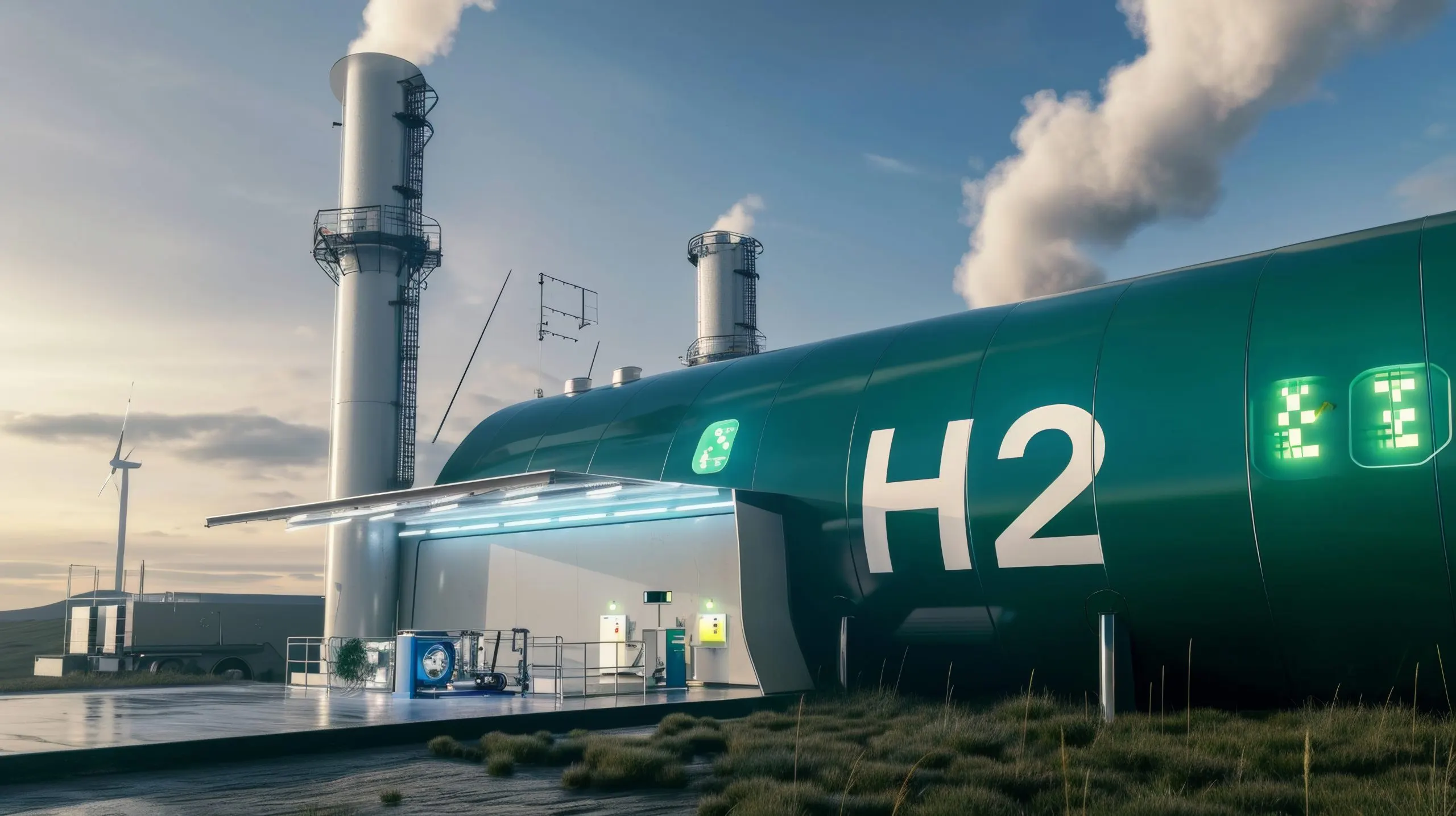 India Green Hydrogen Market Outlook to 2035 modern-hydrogen-gas-production-plant-with-wind-power-scaled