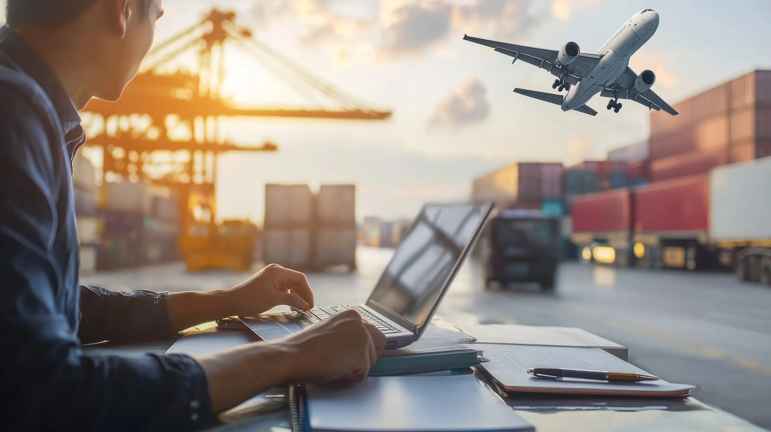 USA Freight Forwarding Market Outlook to 2035 person-working-desk-planning-freight-forwarding-services-scaled