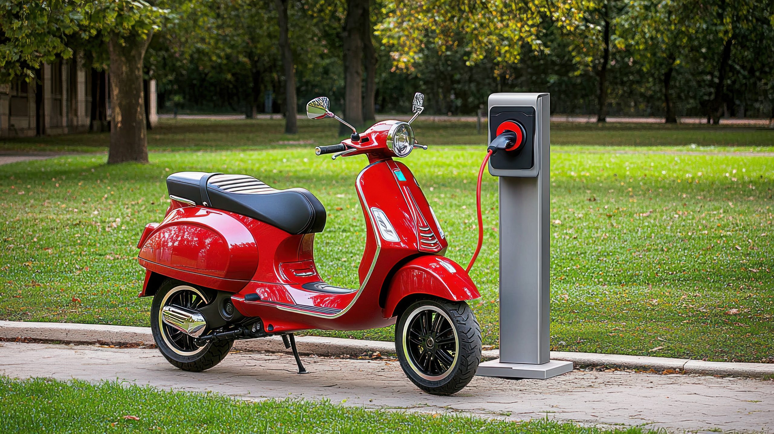 red-electric-scooter-charging-station-park-clean-energy-electric-scooter-sustainable-mobility-outdoor-charging-scaled