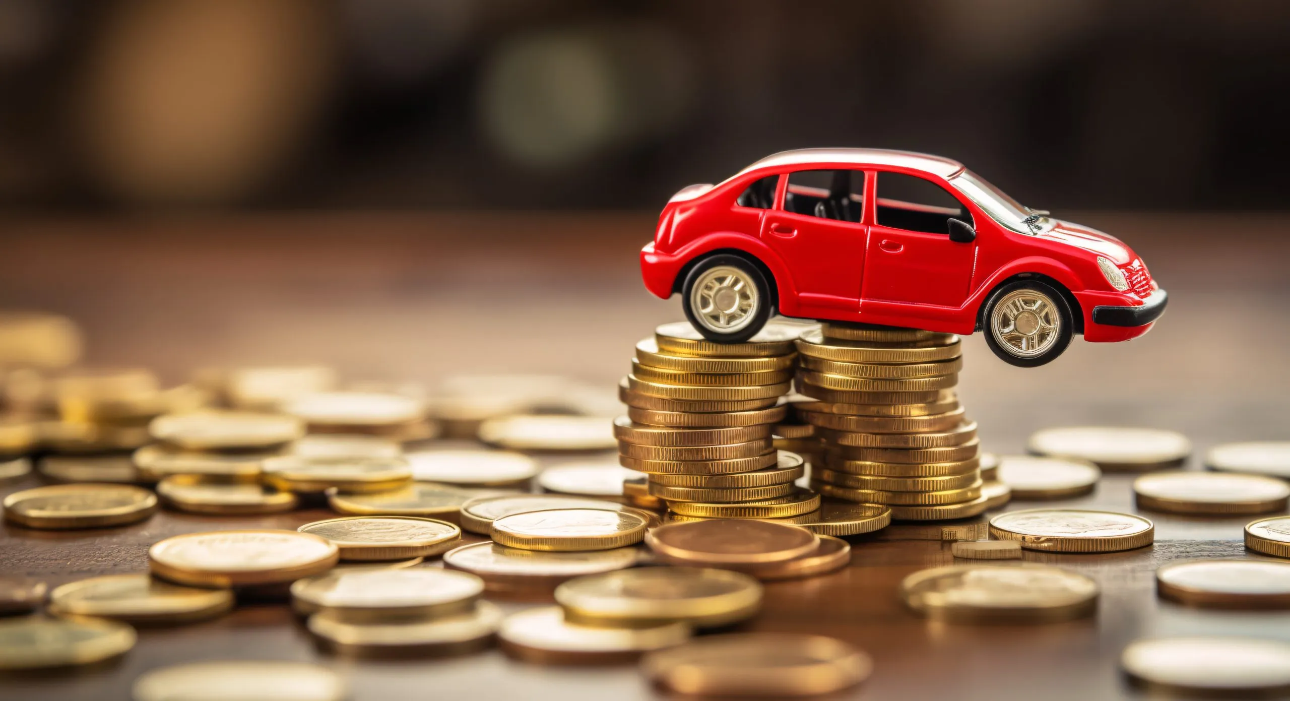 Oman car finance Market Outlook to 2035 red-toy-car-pile-money-generative-ai-scaled
