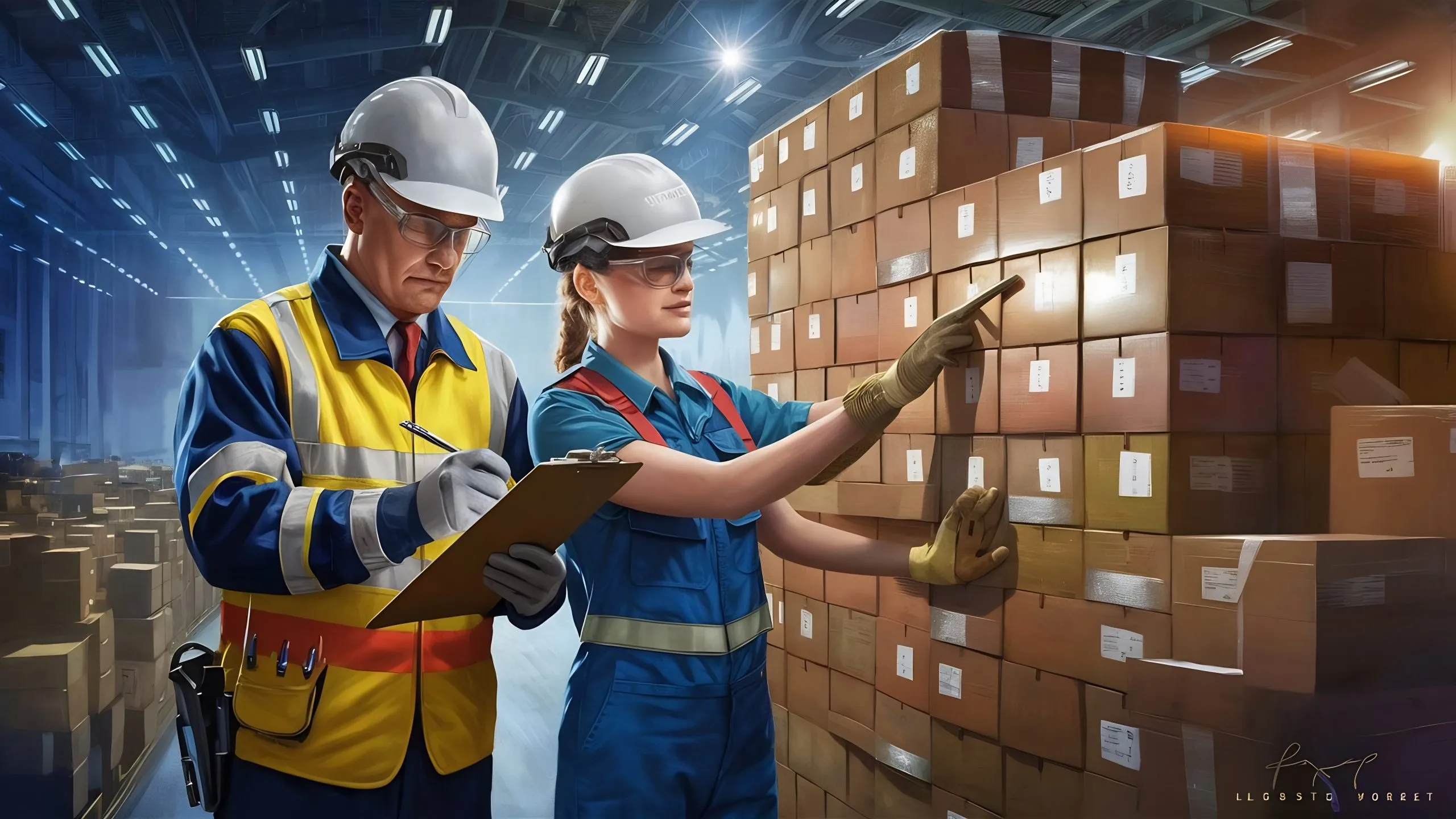 France 3PL Market Outlook to 2035 safety-inspector-consulting-female-logistic-worker-while-completing-form-warehouse-1-scaled