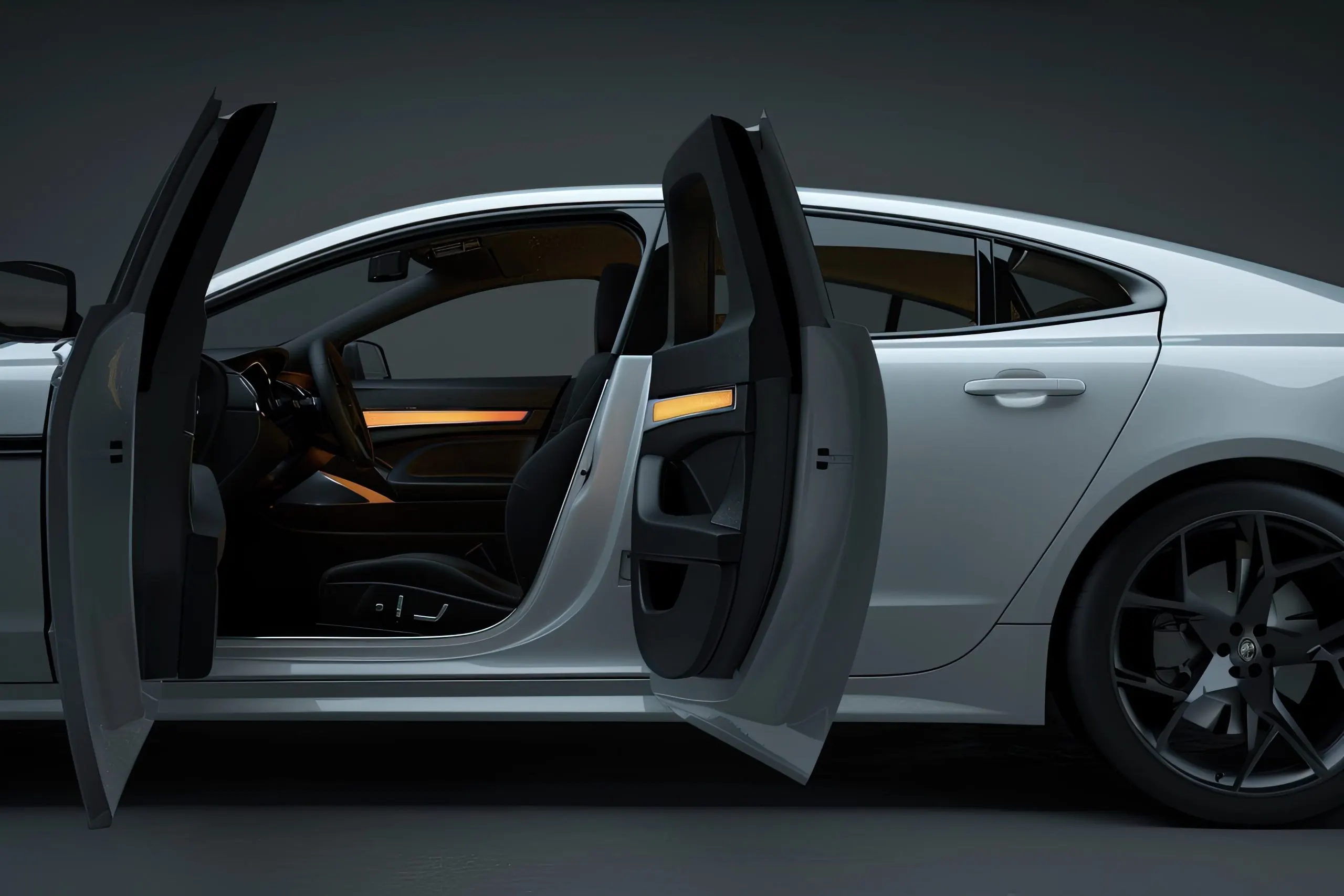 Philippines Automotive Door Panels Market Outlook 2035 silver-car-with-black-door-door-open-scaled