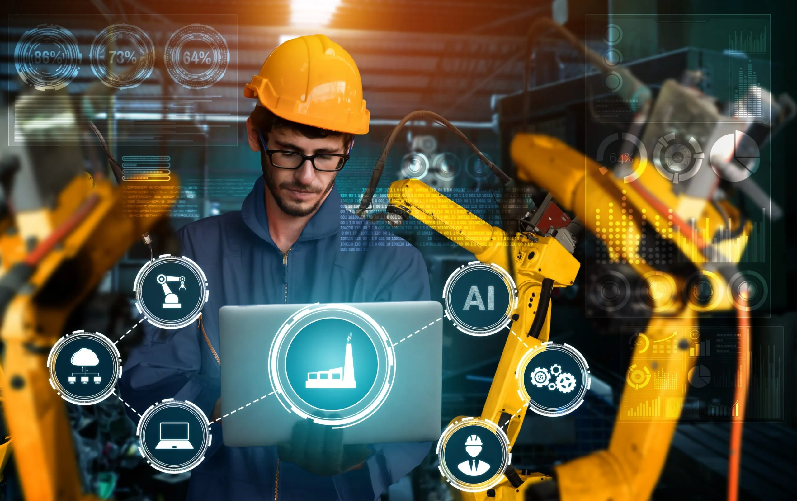 Nigeria Industrial IoT Market Outlook to 2035 smart-industry-robot-arms-digital-factory-production-technology-2-1-scaled