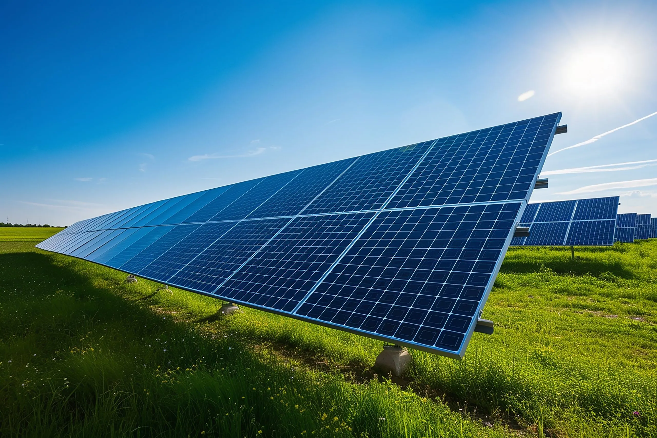 South Africa Solar PV Market Outlook to 2035 solar-panel-is-shown-grassy-field-scaled