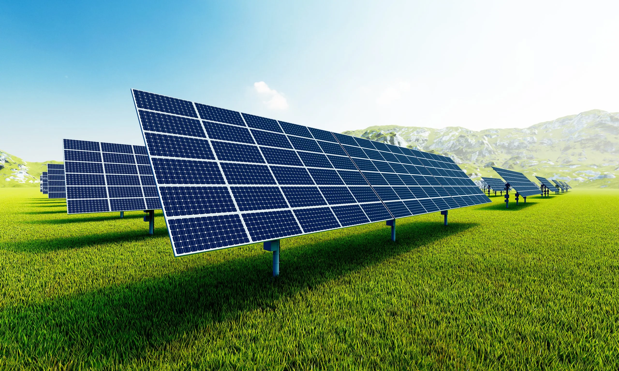 South Korea Solar PV Market Outlook to 2035 solar-power-station-with-solar-panels-producing-electric-power-energy-by-green-power-technology-electrical-industrial-power-plant-concept-3d-illustration-rendering-scaled