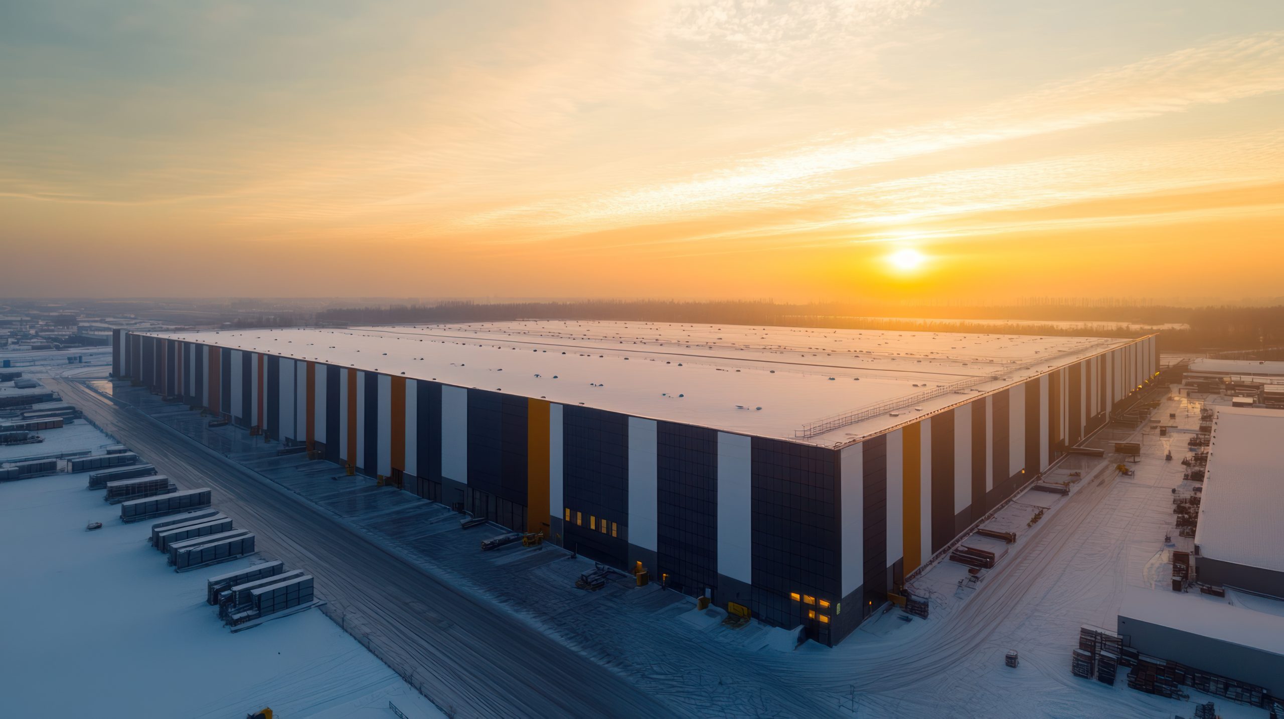sunset-aerial-view-large-winter-warehouse-scaled