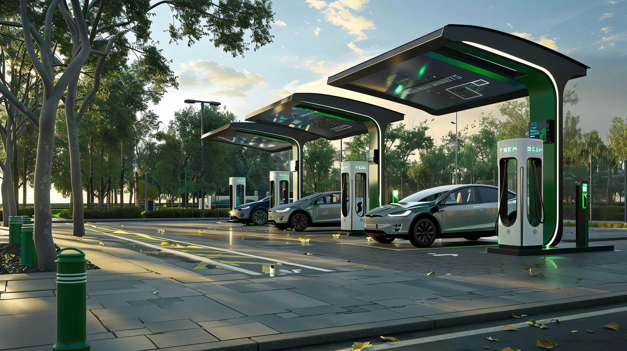 Oman EV Charging Infrastructure Market Outlook to 2035 tesla-electric-vehicles-charging-modern-charging-station-scaled