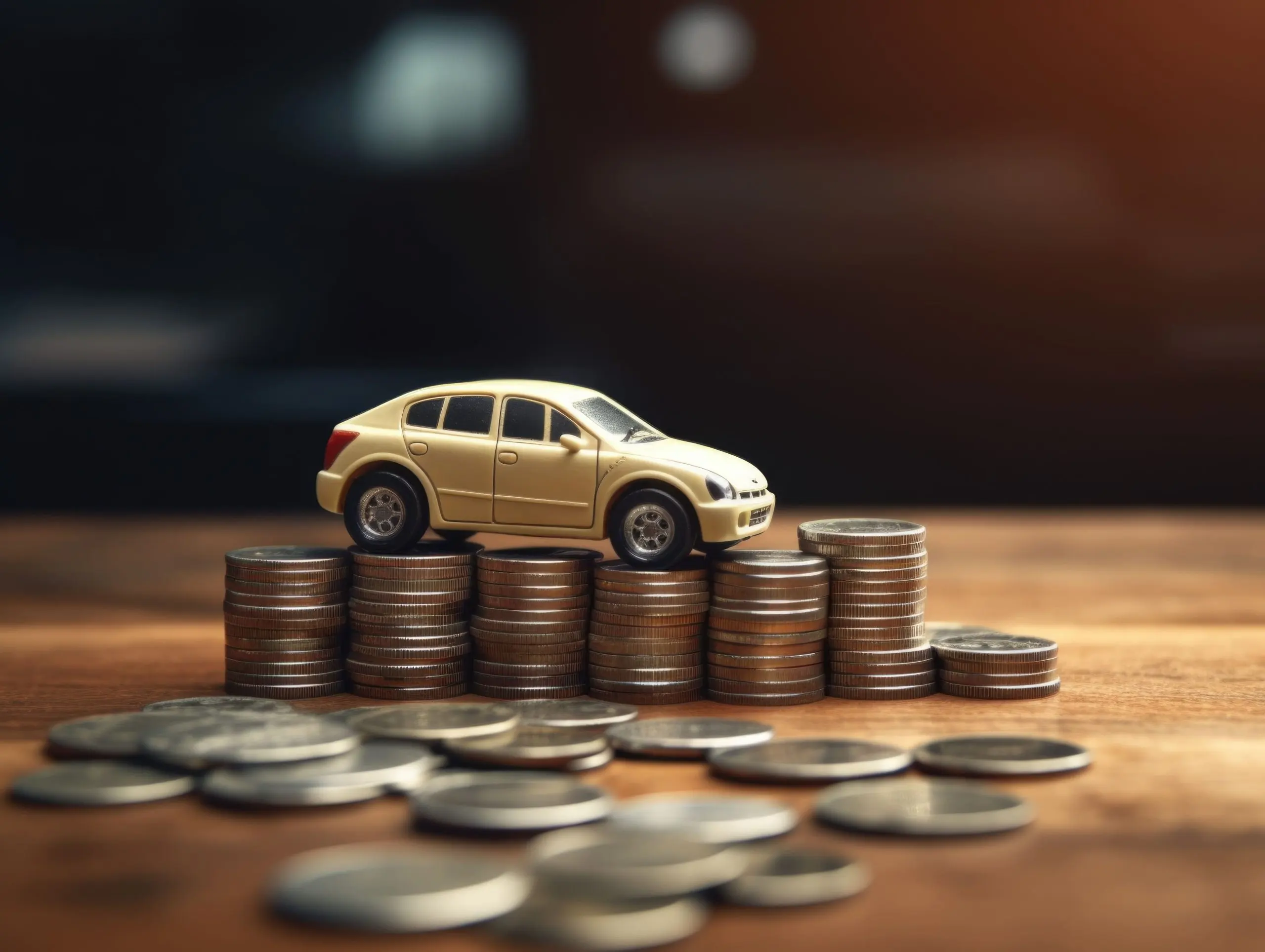 Canada car finance Market Outlook to 2035 toy-car-is-sitting-top-pile-coins-1-scaled