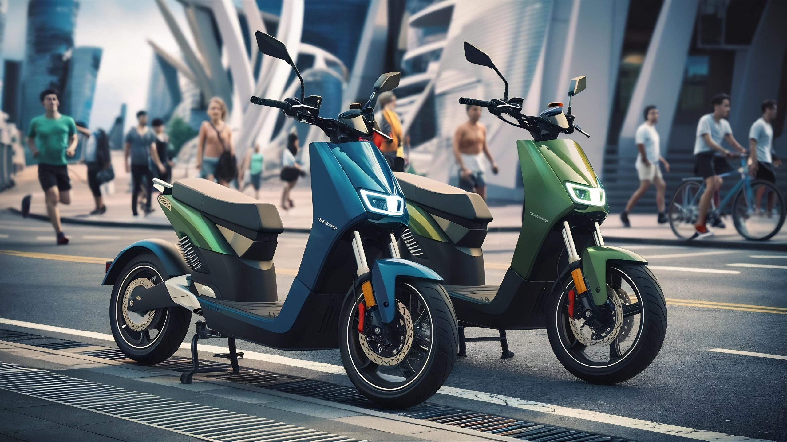two-electric-kick-scooters-e-scooter-parked-sidelines-road-scaled