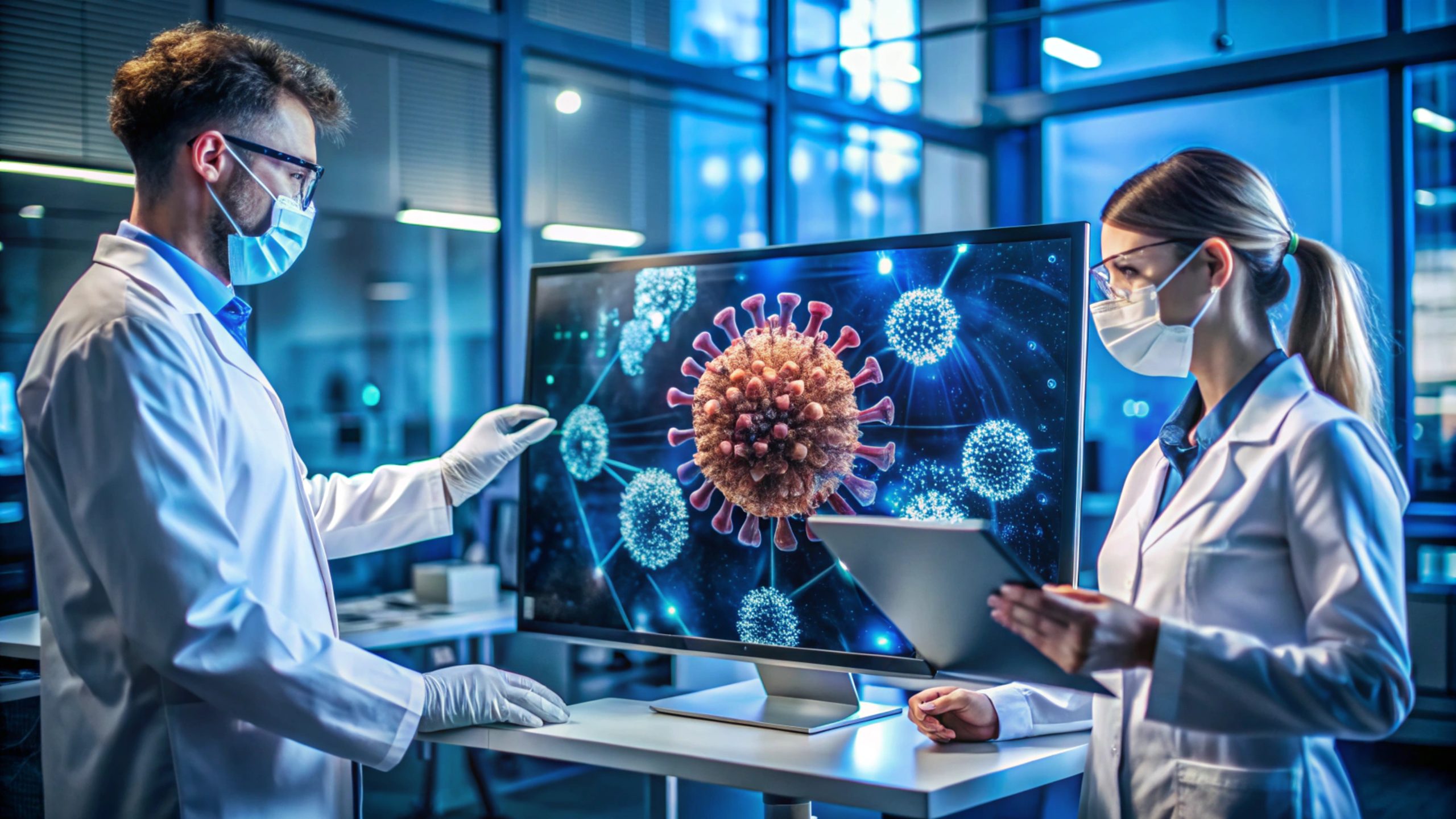 Philippines Immune Function Testing Market Outlook 2035 two-scientists-are-looking-monitor-with-virus-background-scaled