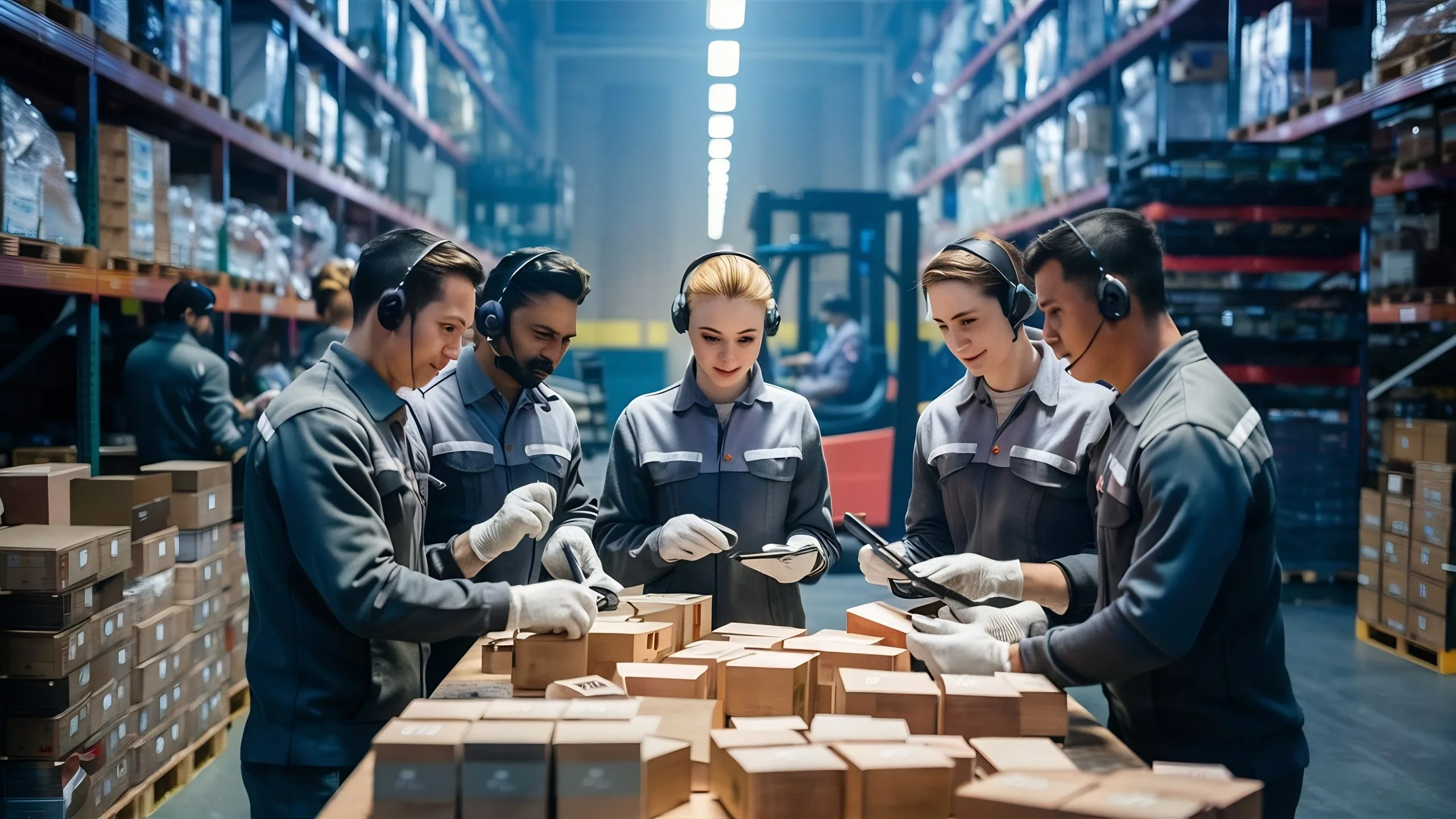 Oman 3PL Market Outlook to 2035 warehouse-workers-checking-inventory-consulting-each-other-about-organization-distribution-scaled