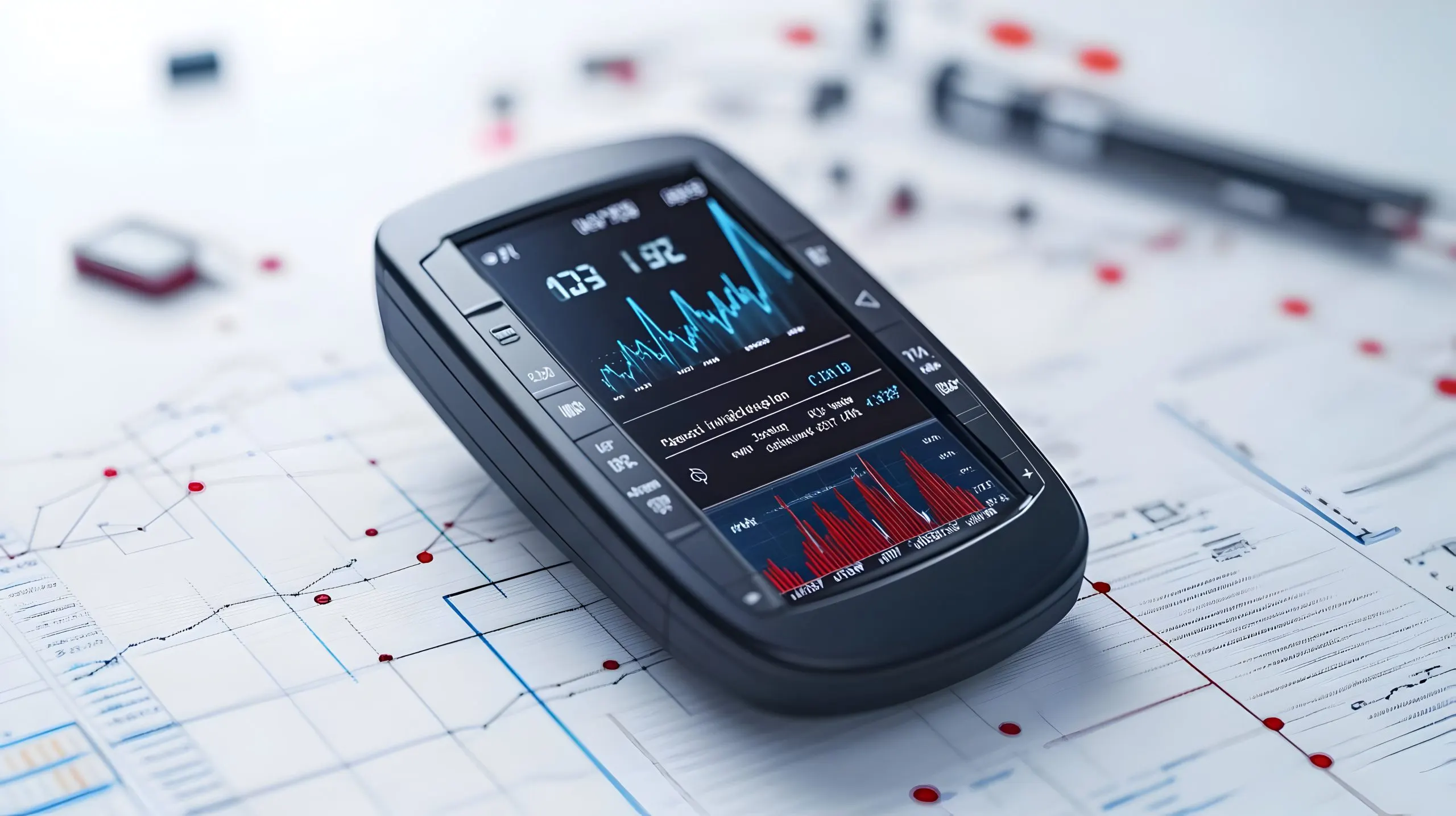 USA Mobile Cardiac Monitors Market Outlook to 2035 3d-continuous-glucose-monitor-cgm-blue-circle-with-advanced-diabetes-management-text-concept-as-scaled