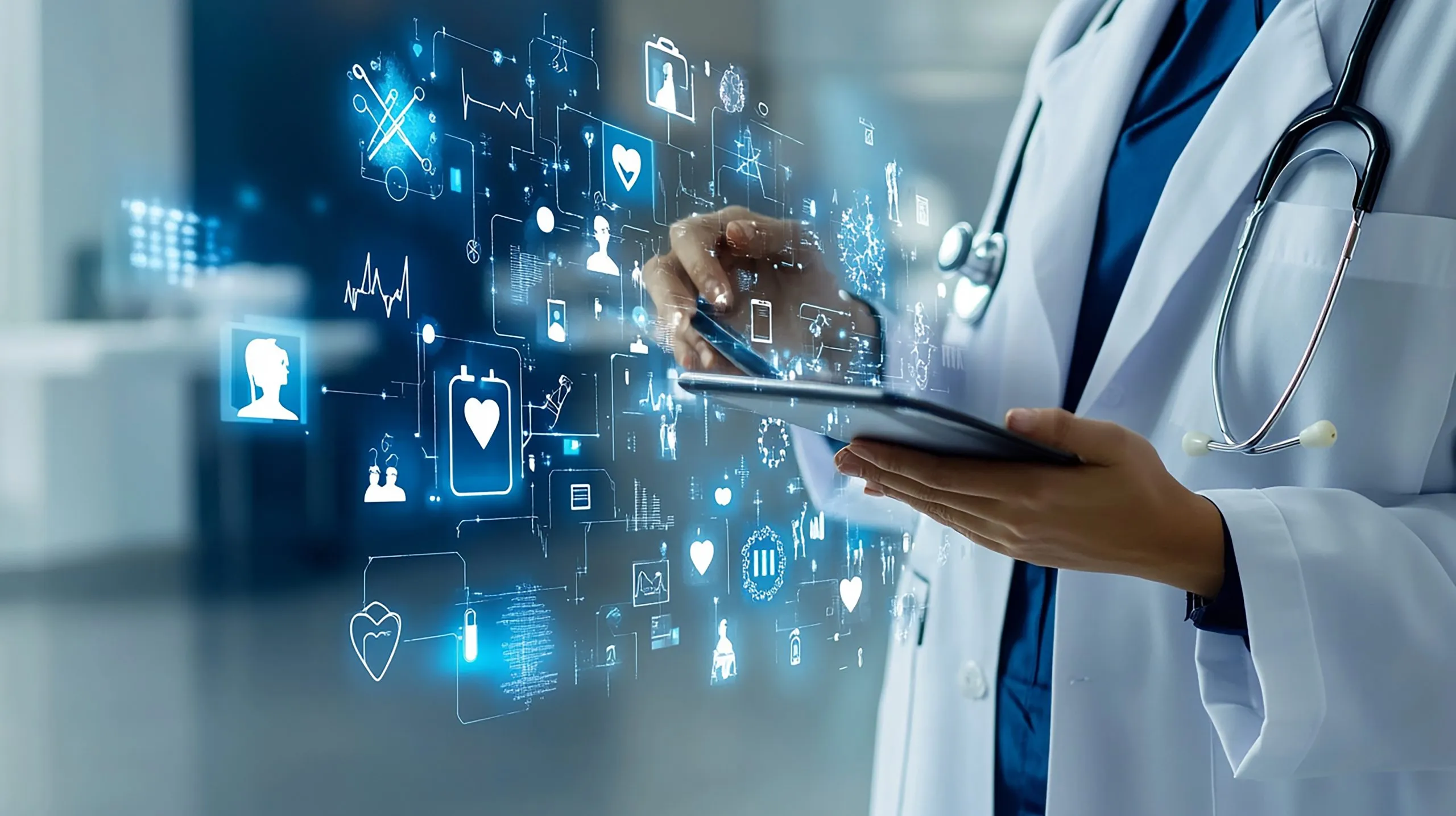 KSA Digital Healthcare Transformation Drives Demand for Telemonitoring Solutions Under Vision 2030 digital-healthcare-innovation-medical-professionals-using-advanced-technology-scaled