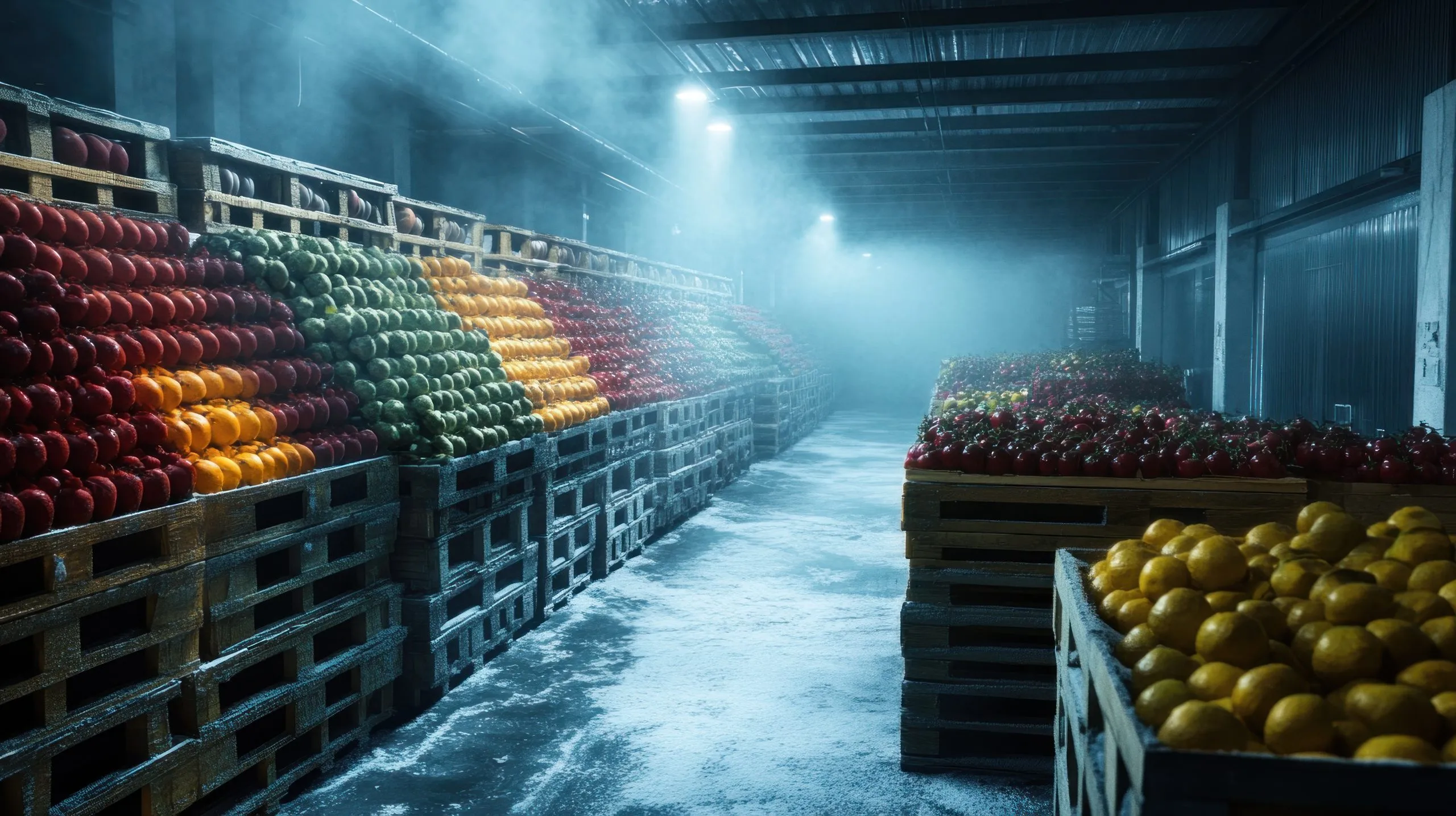 Navigating the USA Cold Chain Logistics Market with E‑Commerce, Technology, and Sustainability in a $350B+ Sector fruits-vegetables-storage-warehouse-scaled