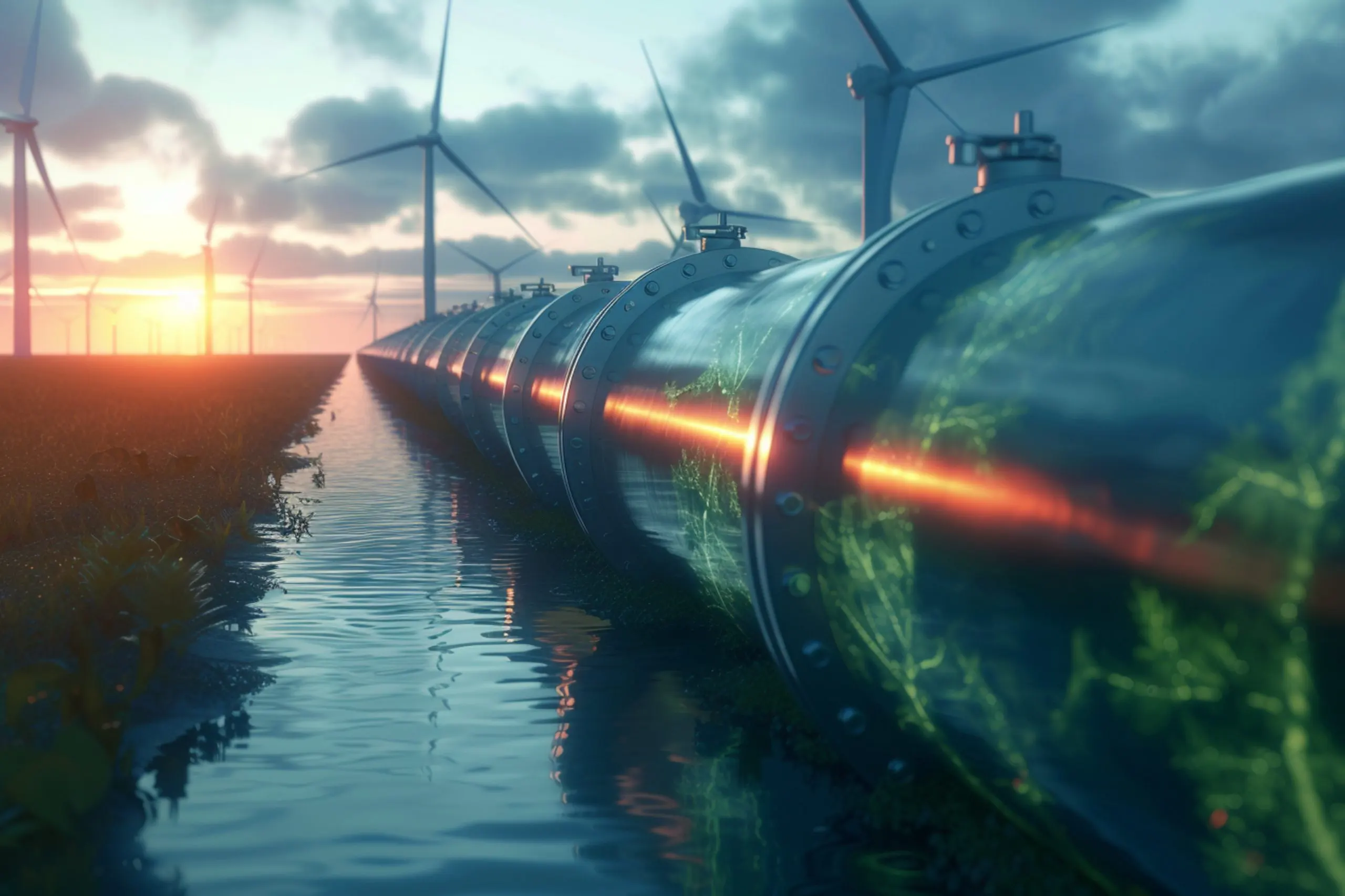 Australia Green Hydrogen Market Set to Become a Global Leader with 10 Million Tonnes of Hydrogen Production Target green-hydrogen-concept-hydrogen-pipeline-foreground-wind-turbines-background-scaled