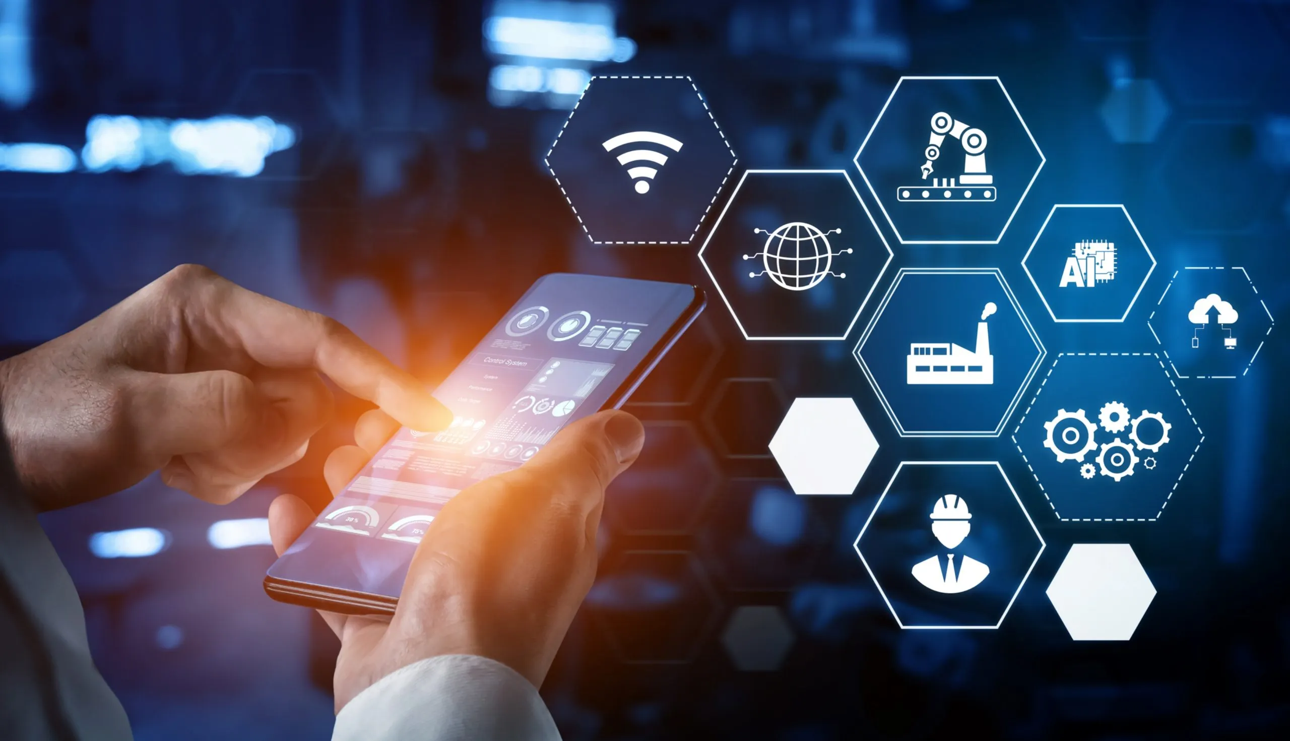 Qatar Industrial IoT Market Driving Smart Manufacturing and Innovation with 23% CAGR Growth in IoT Adoption industry-4-0-technology-concept-smart-factory-fourth-industrial-revolution-scaled