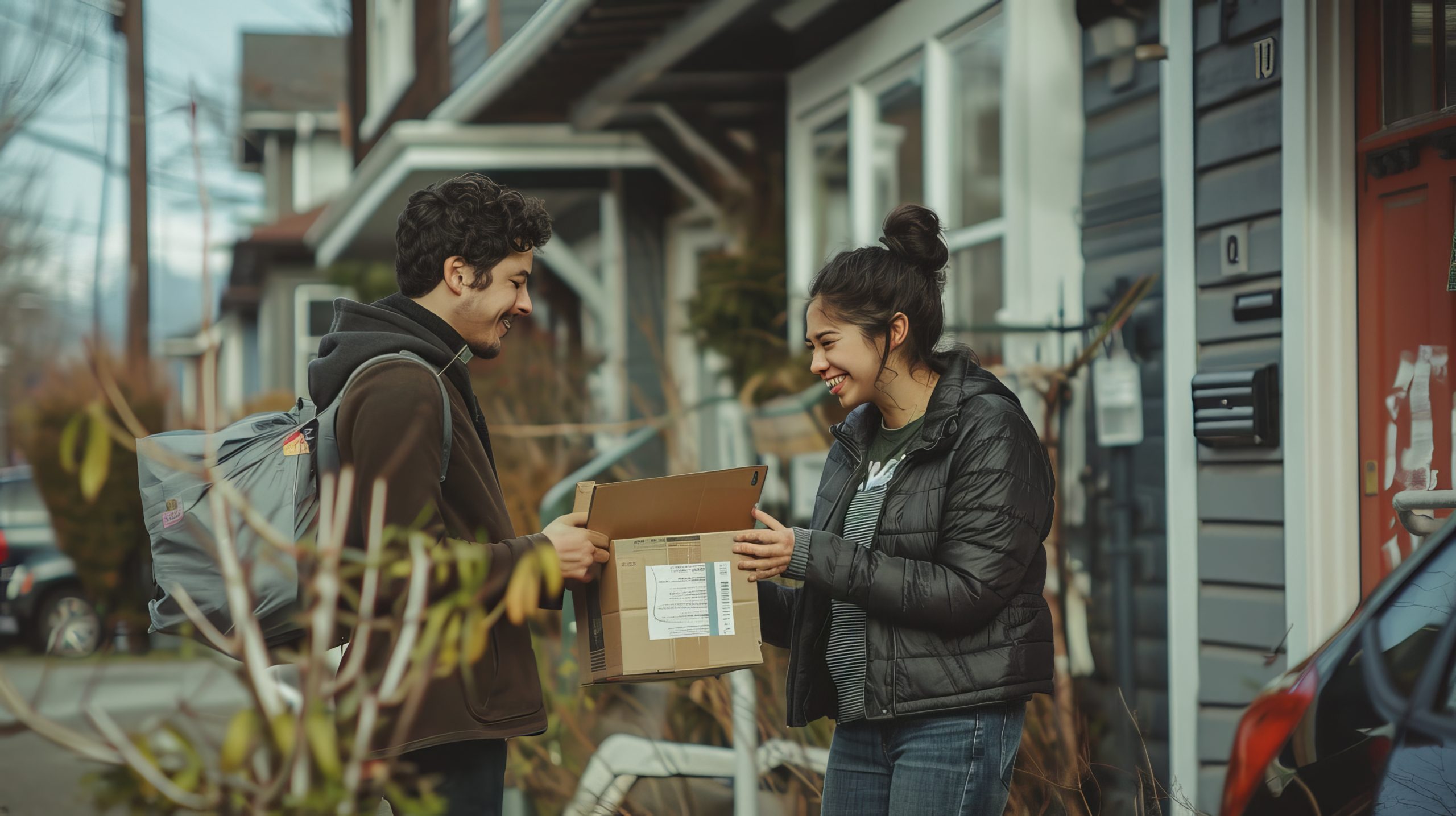 Exploring the Future of the UK Last‑Mile Delivery Market Trends, Challenges, and Innovations Projected to Grow to USD 14.8B value man-woman-are-holding-box-that-saysthe-word-it-scaled