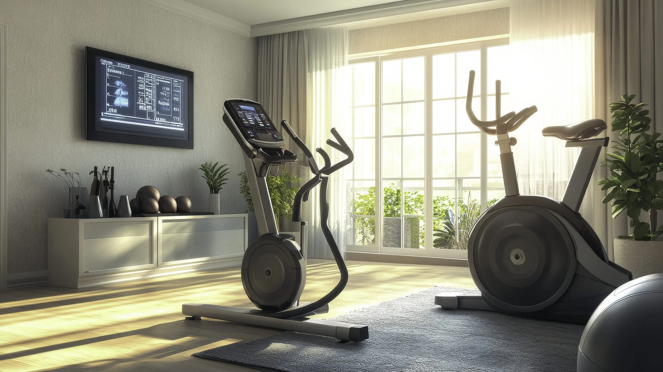 South Africa Home Fitness Equipment Market Outlook to 2035 modern-home-gym-with-exercise-bikes-sunny-ambiance-decor-scaled