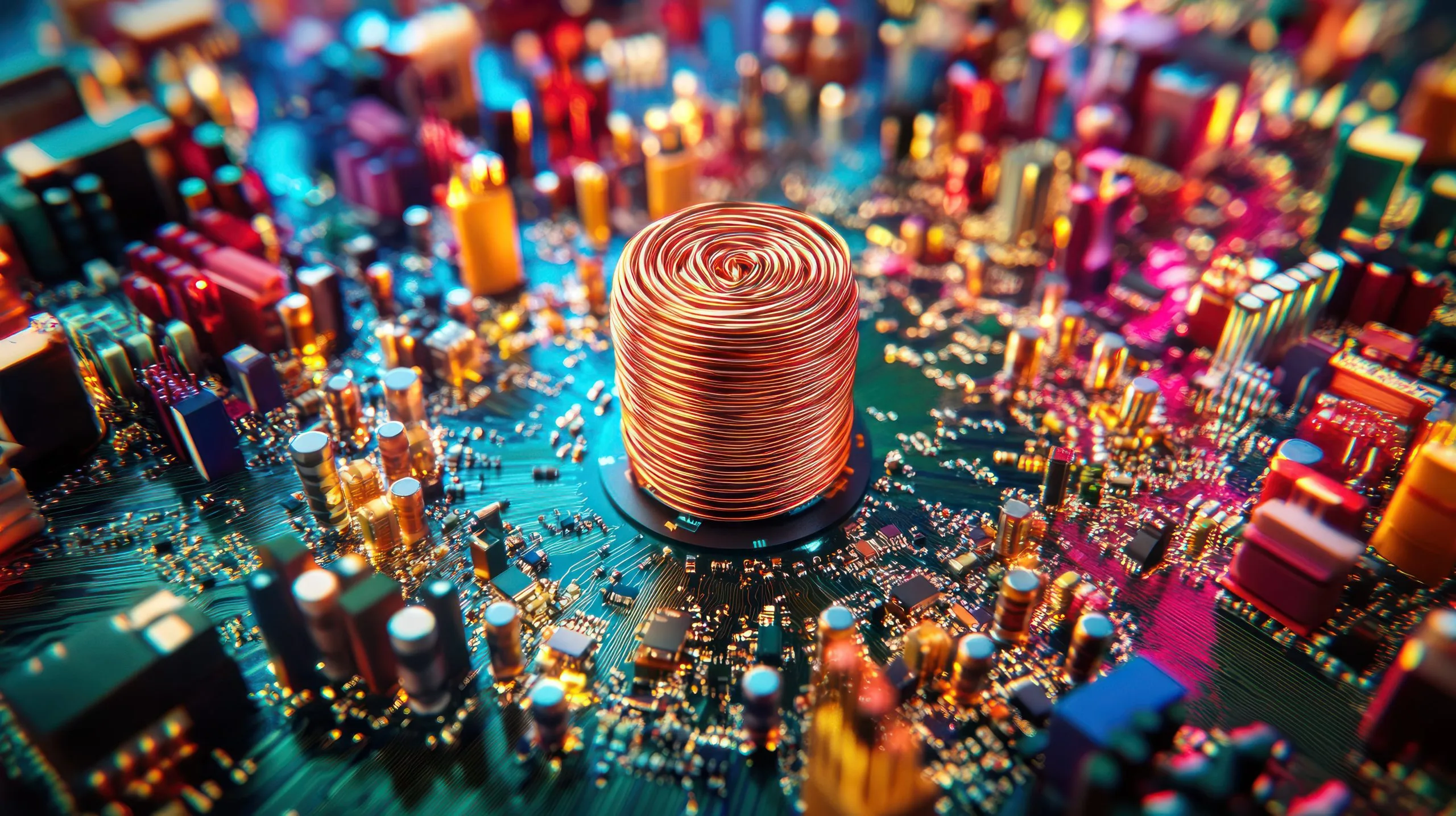 UAE Semiconductor Manufacturing Key Trends Challenges and Opportunities with Projected Growth of 20% CAGR pcb-showing-toroidal-core-inductor-with-tightly-coiled-copper-wire-circuit-scaled
