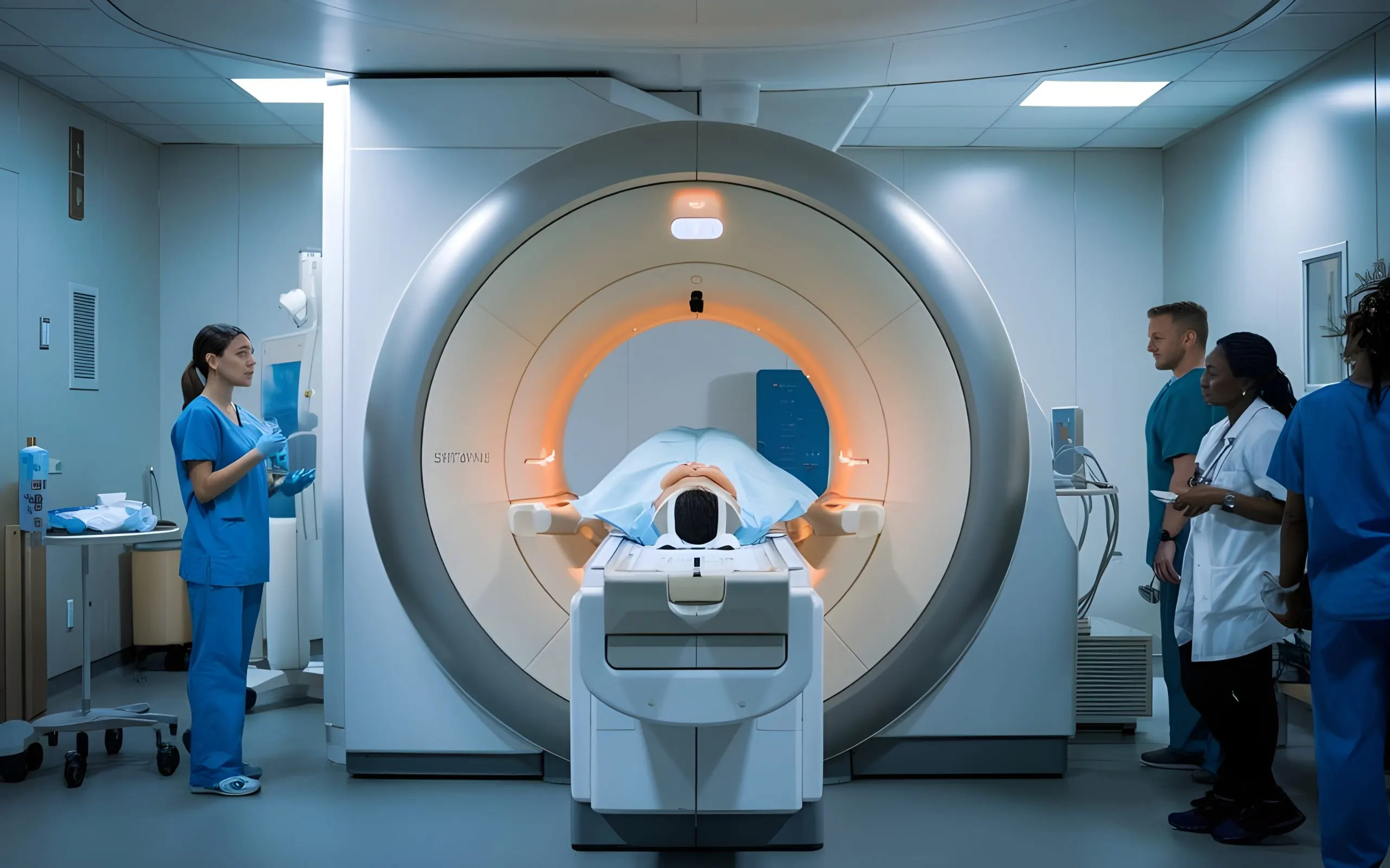 UAE MRI Scanners Equipment Market Outlook 2035 person-is-standing-room-with-large-circular-white-blue-object-scaled