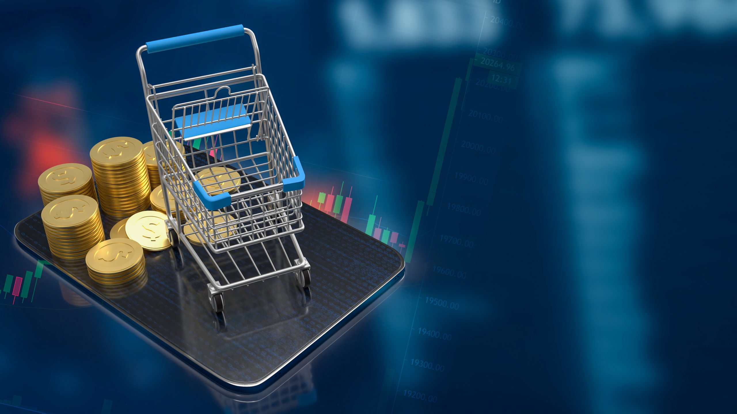 shopping-cart-tablet-business-concept-3d-rendering-scaled