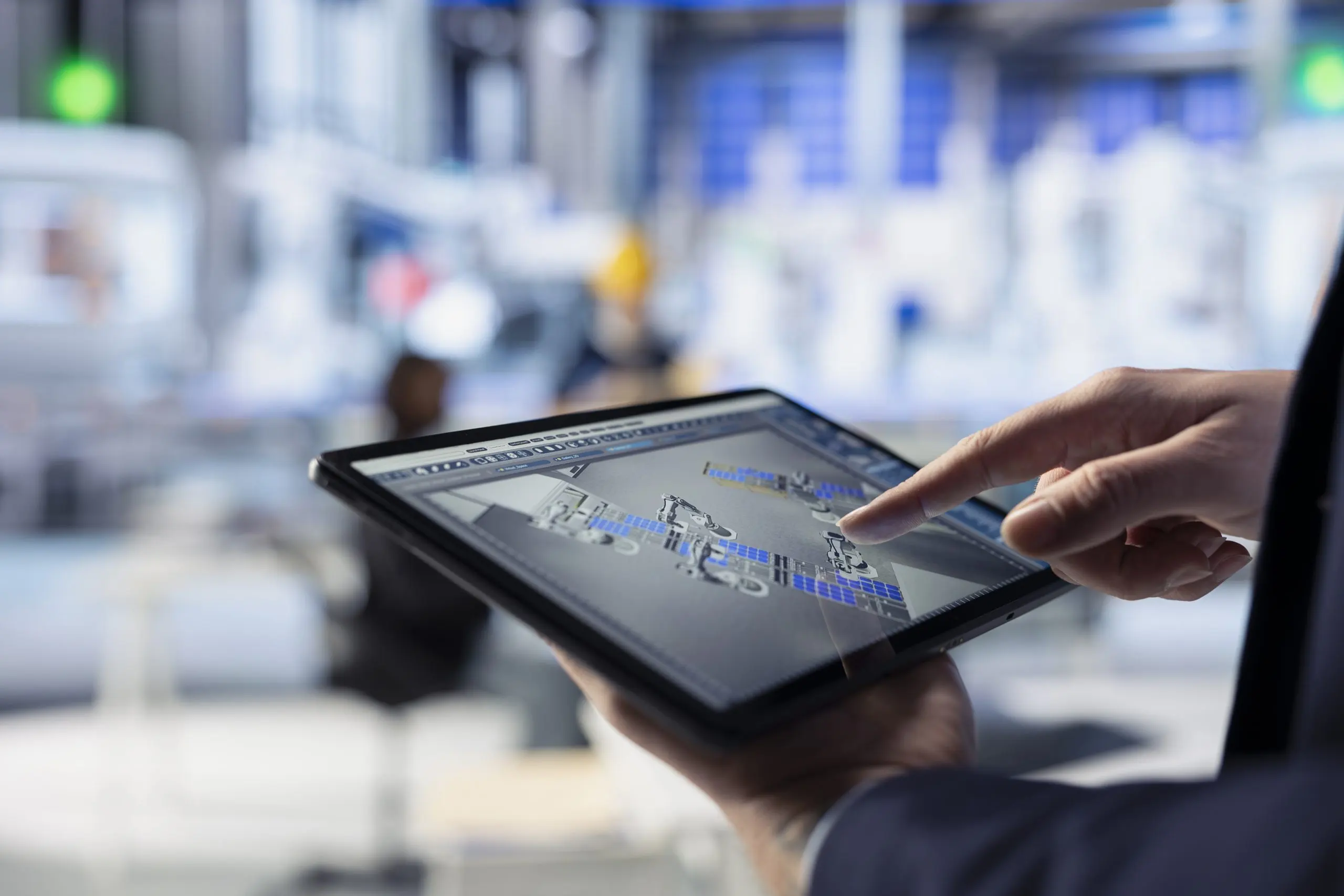 KSA Industrial IoT Market Growth and Digital Transformation with 15% Annual IoT Adoption Increase specialist-uses-device-inspect-solar-plant-machinery-closeup-scaled