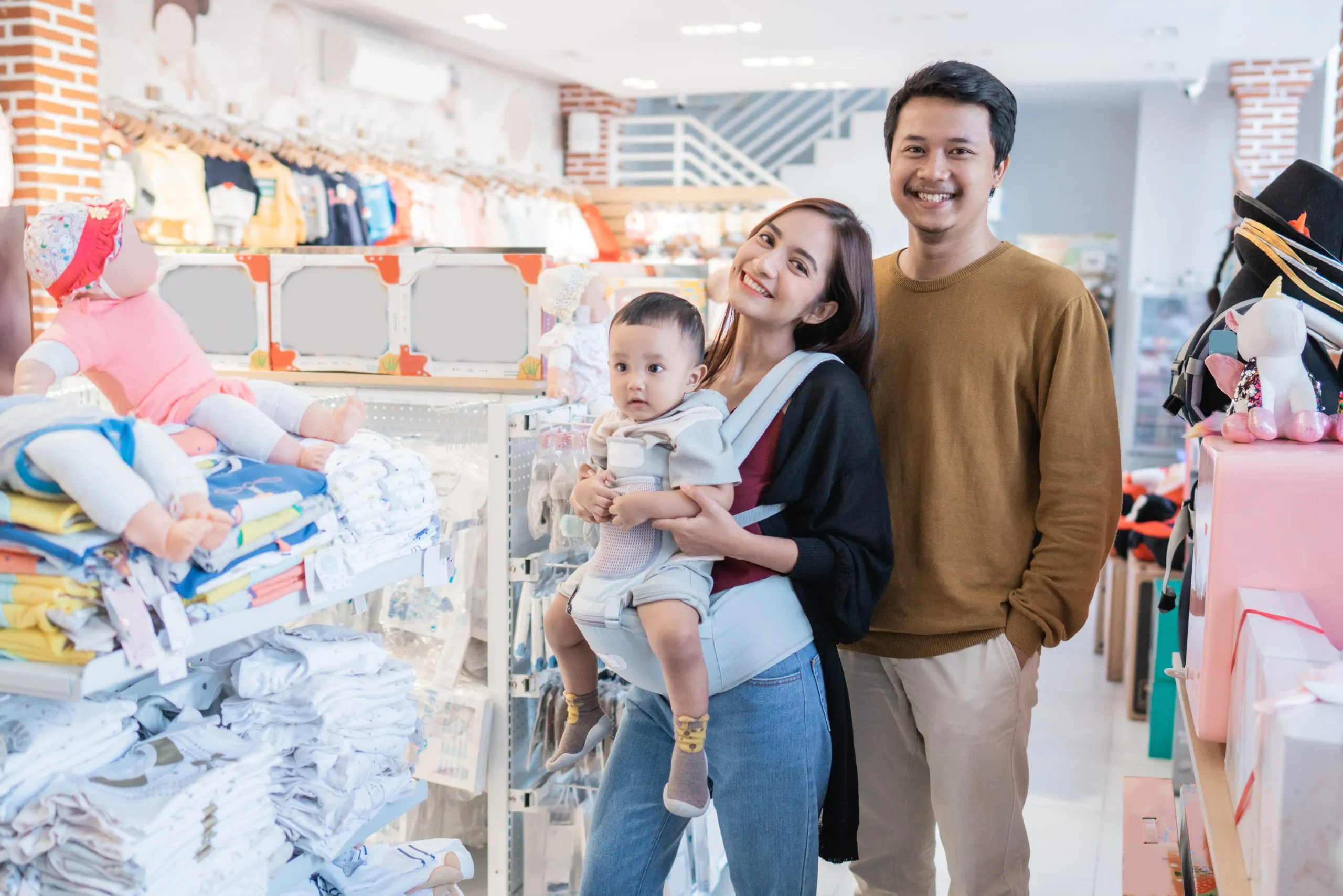 Nigeria Baby Diapers Market Outlook to 2035 asian-family-with-kid-buying-baby-product-mall-1-scaled