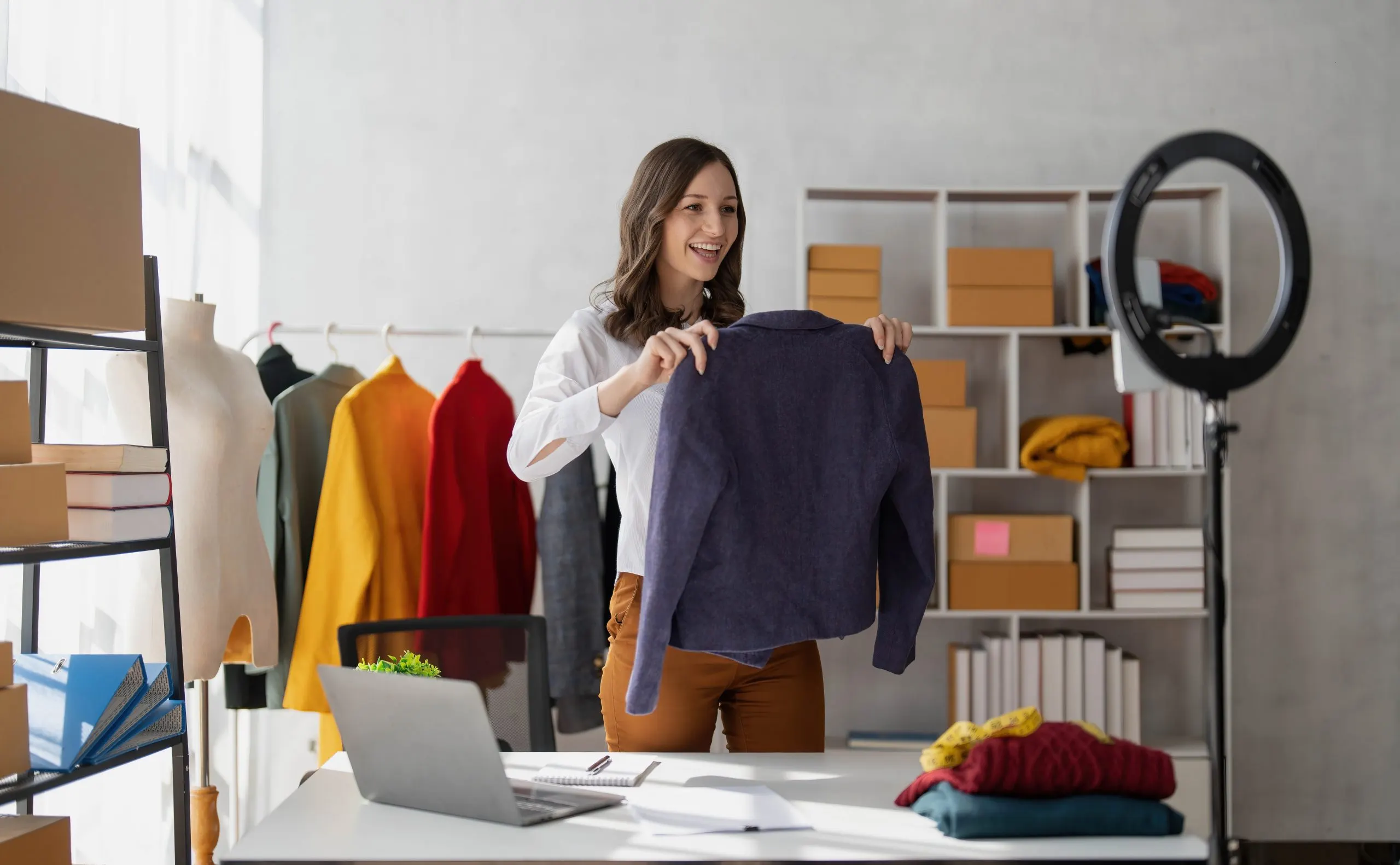 India Online Clothing Rental Market Outlook to 2035 beautiful-asian-woman-vlogger-blog-presenting-fashion-clothes-live-video-social-media-record-her-sell-online-via-digital-cameras-scaled