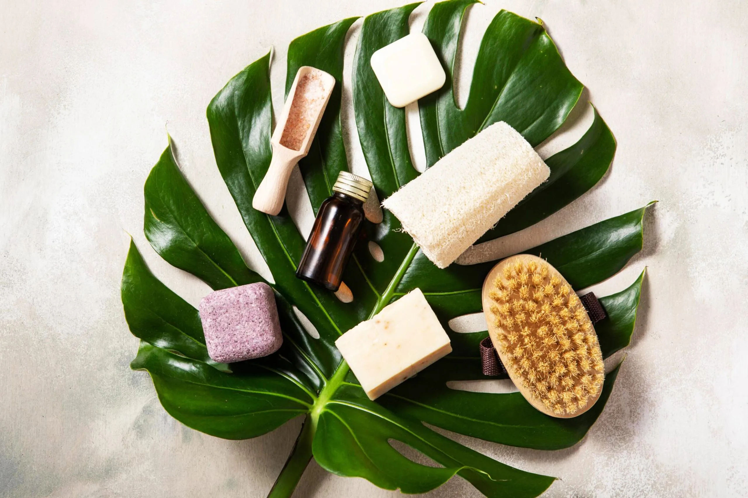 Navigating the Brazilian Vegan Cosmetics Market Highlighting 18 % Growth in Plant-Based Product Adoption beauty-spa-treatment-natural-cosmetics-selfcare-concept-flat-lay-top-view-scaled