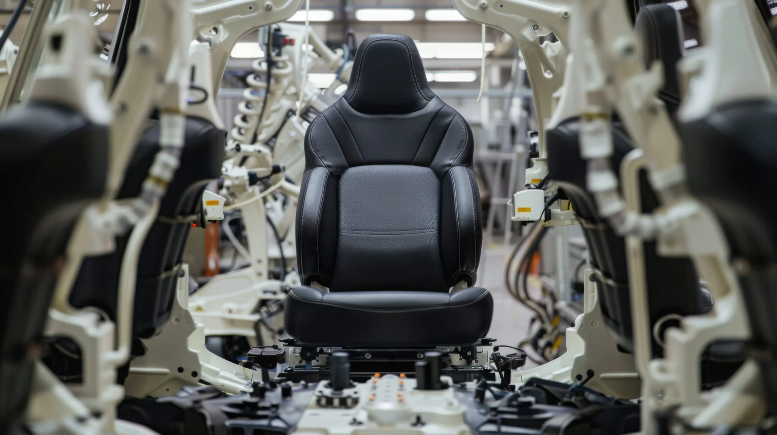 USA Automotive Seats Market Analysis by Material, Technology, Vehicle Type, and End User Amid 4.79% North America CAGR car-seat-assembly-line-factory-1-scaled