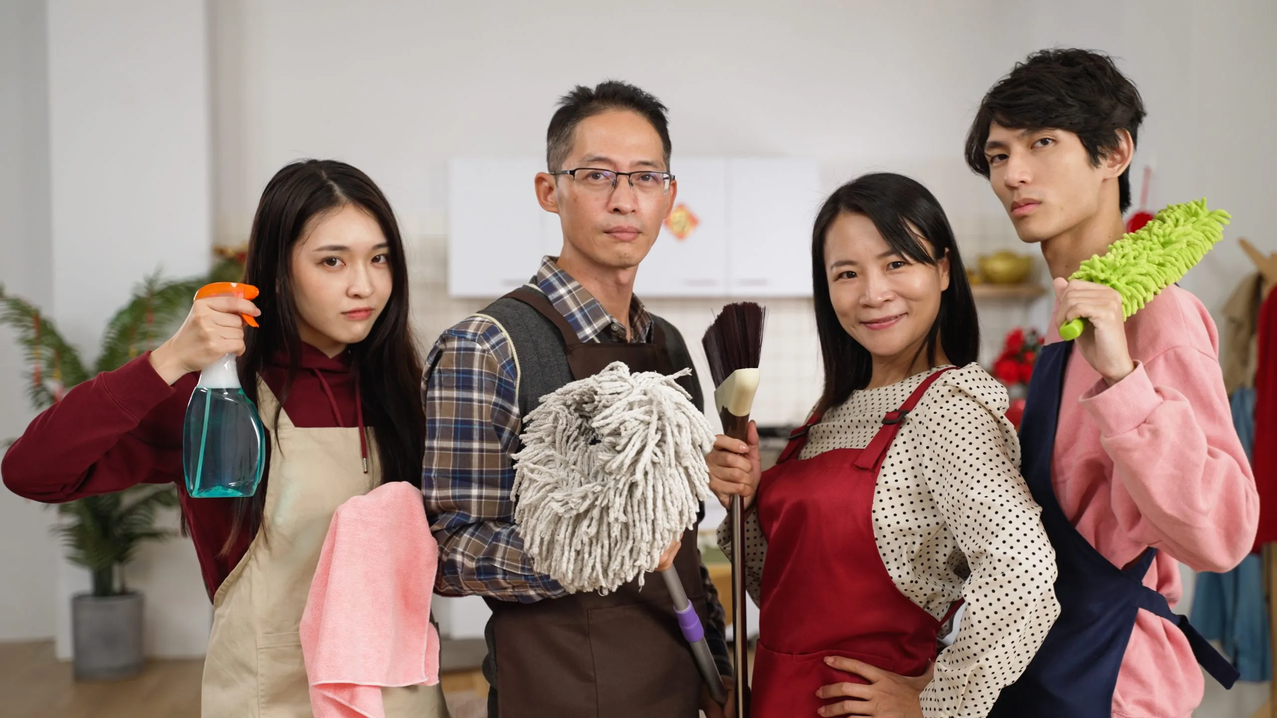 Singapore Household Cleaners Market Outlook to 2035 chinese-father-mother-daughter-son-standing-up-holding-brooms-spray-looking-camera-while-posing-kitchen-home-prepared-chinese-lunar-new-year-spring-cleaning-1-scaled
