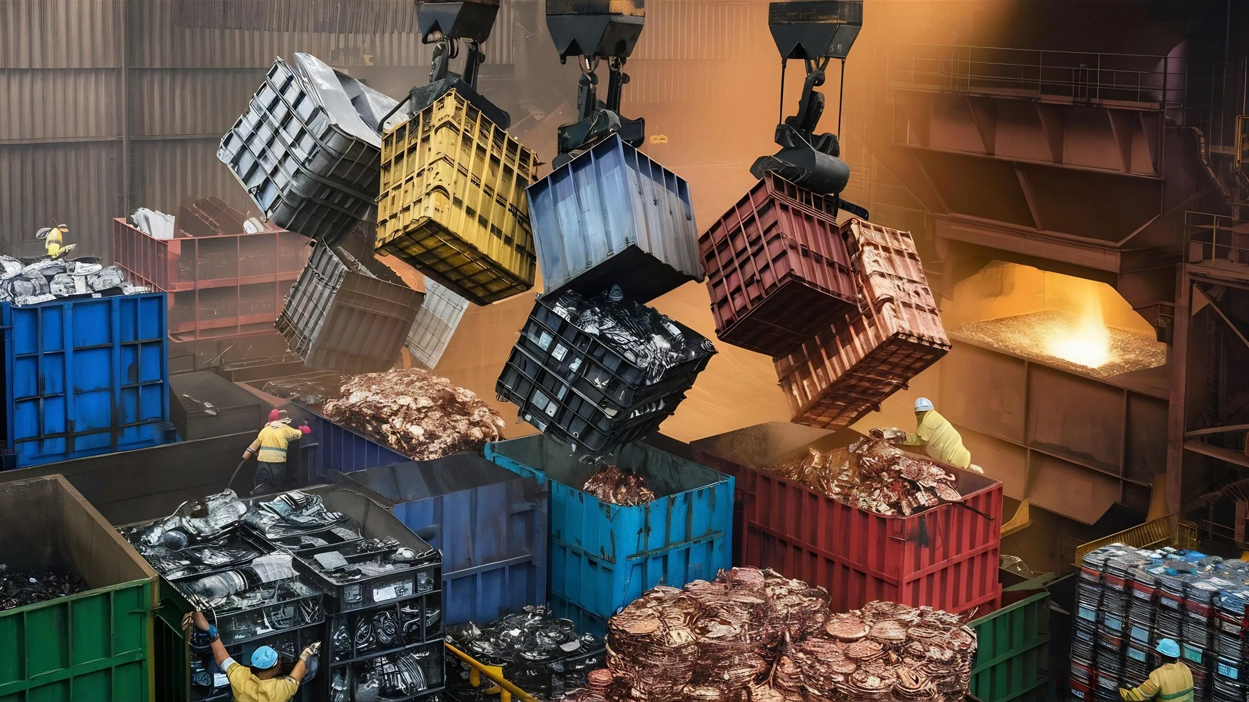 Australia’s Advanced Materials Market Outlook with Rapid Growth Expected as Market Expands at ~10.7% CAGR value containers-from-height-with-different-types-metal-sorting-remelting-metal-products-scaled