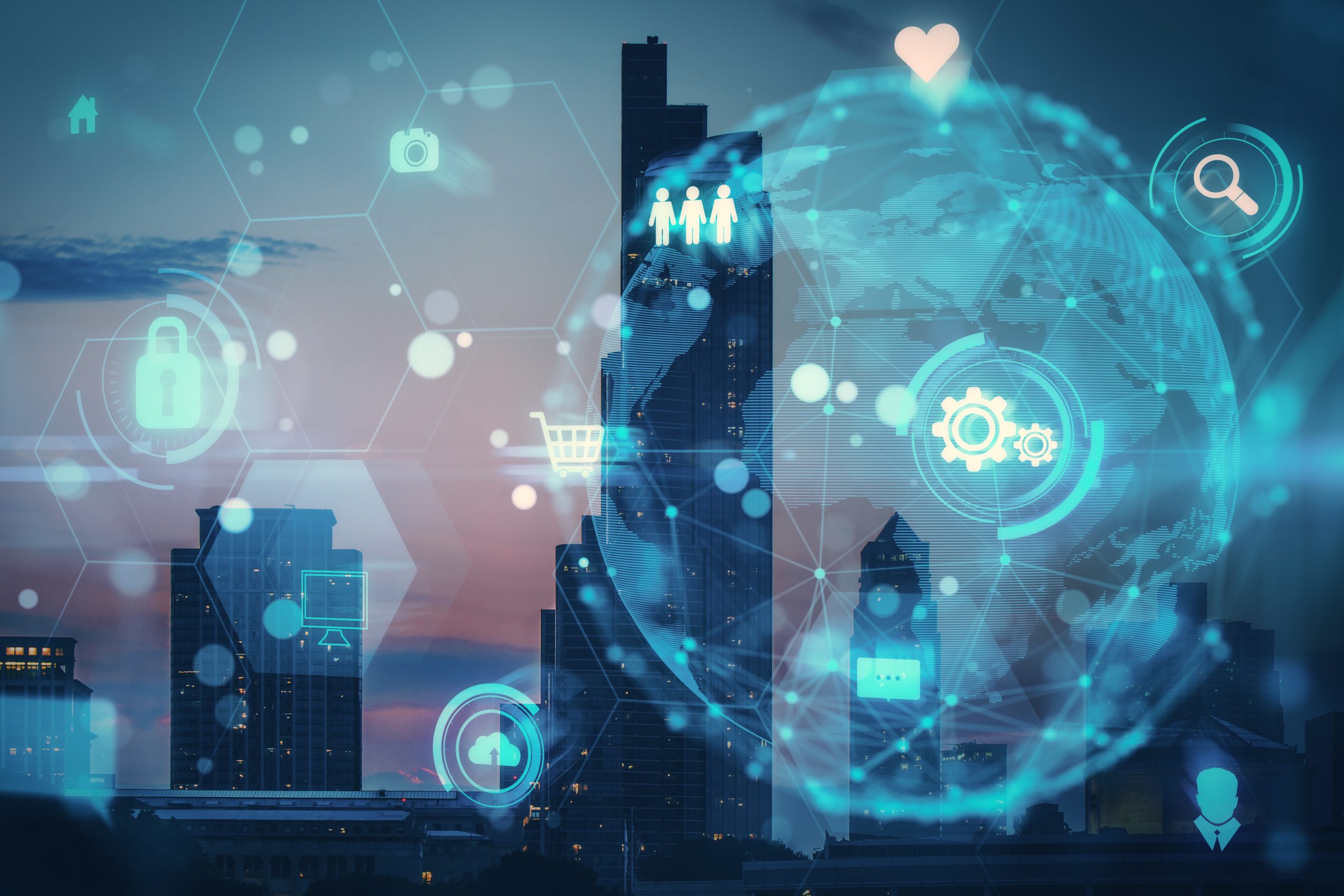 digital-globe-hologram-with-tech-icons-blurry-night-city-texture-money-transfer-world-concept-double-exposure-scaled