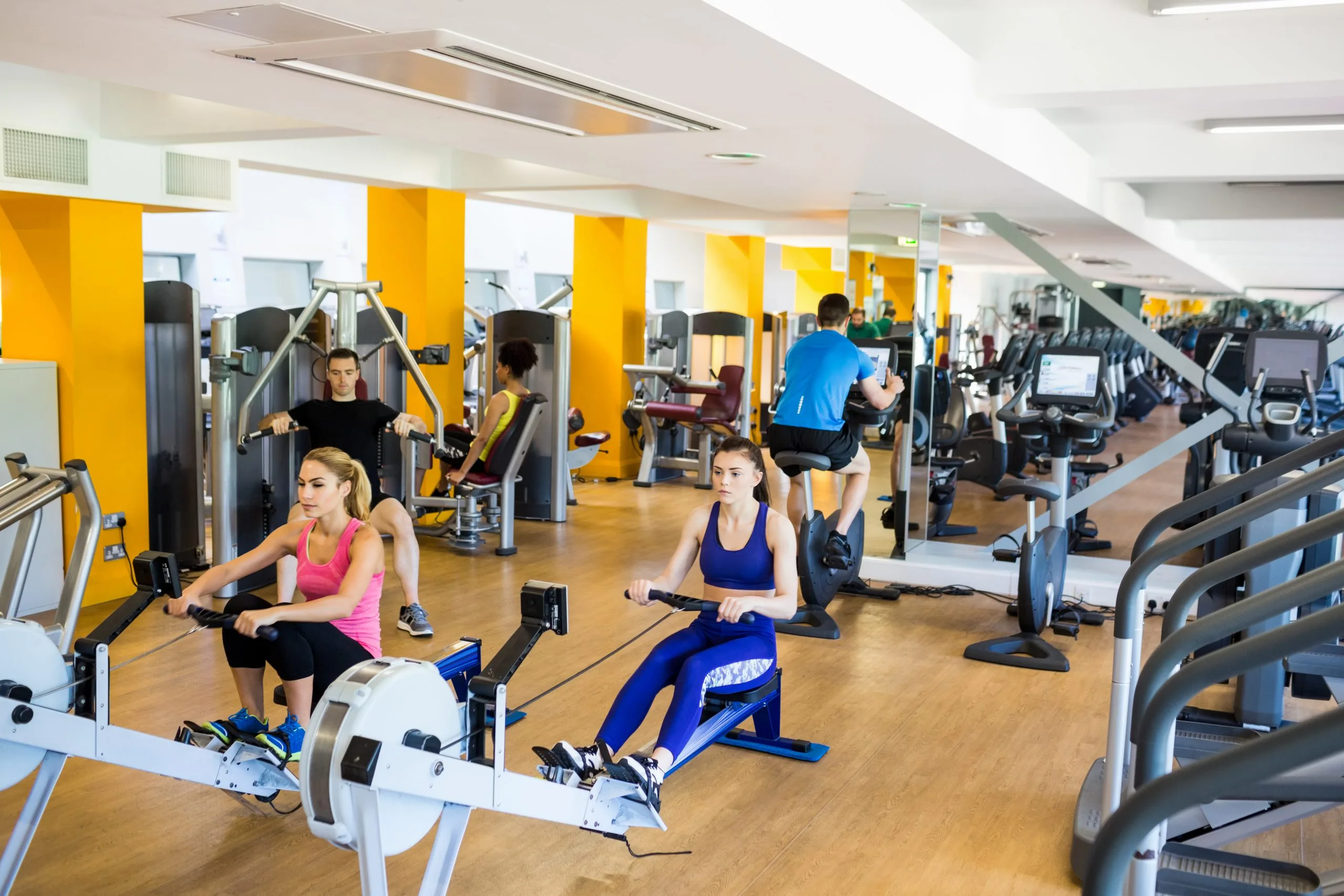 India Health and Fitness Club Market Growth Driven by 18% Annual Membership Increase and Rising Preventive Health Awareness fit-people-working-out-using-machines-scaled