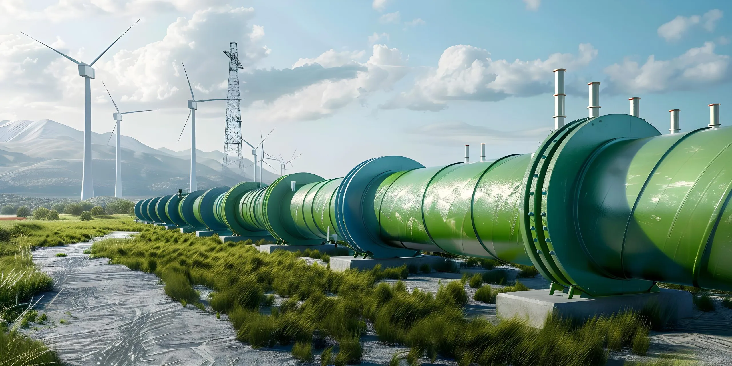 KSA Green Hydrogen Market Forecast Driven by $8.4 Billion NEOM Investment and Export Demand green-hydrogen-pipeline-transforming-clean-electricity-production-concept-renewable-energy-hydrogen-production-green-technology-climate-innovation-infrastructure-development-scaled
