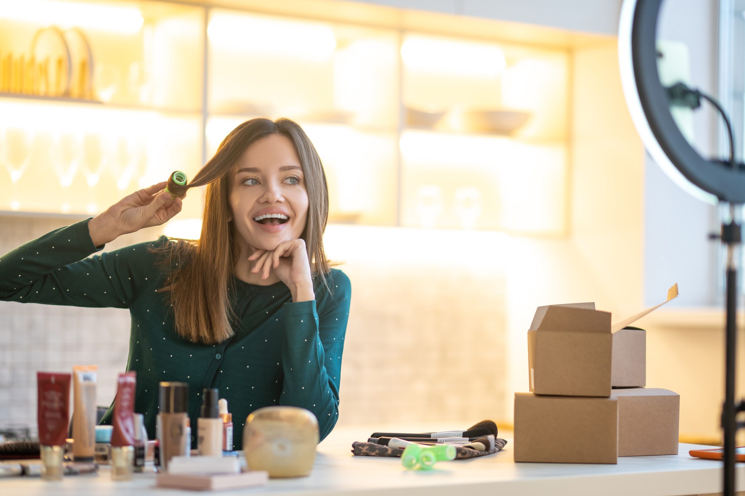 KSA Hair Care Market Outlook to 2035 hairstyling-smiling-young-woman-demonstrating-hairstyling-tips-scaled