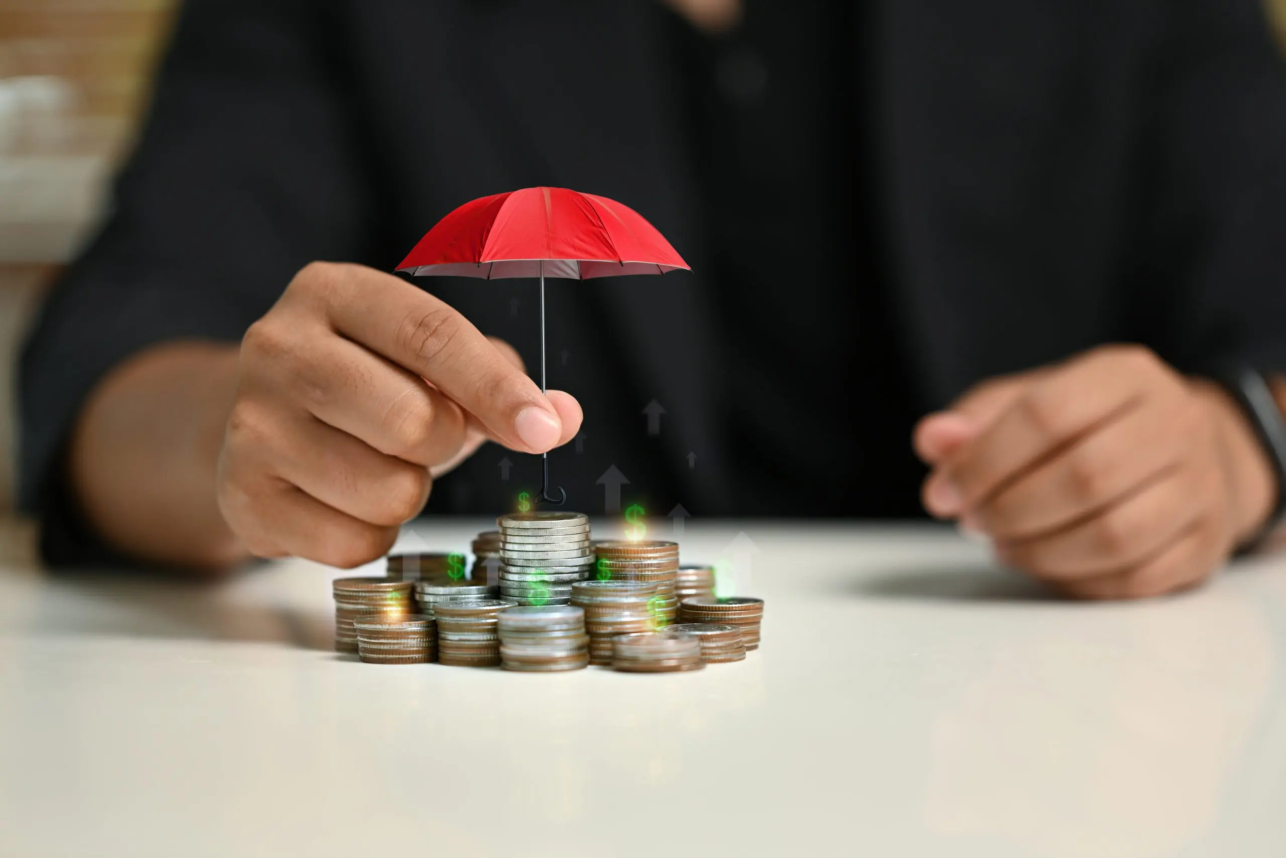 India Insurance Brokers Emerging Trends and Future Prospects With 14 % CAGR Growth in Market Size hand-holding-umbrella-pile-coins-concept-saving-money-financial-protection-scaled