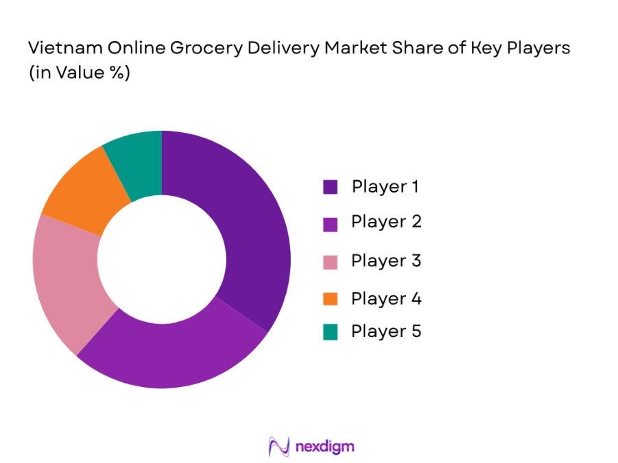Vietnam online grocery delivery market share of key players