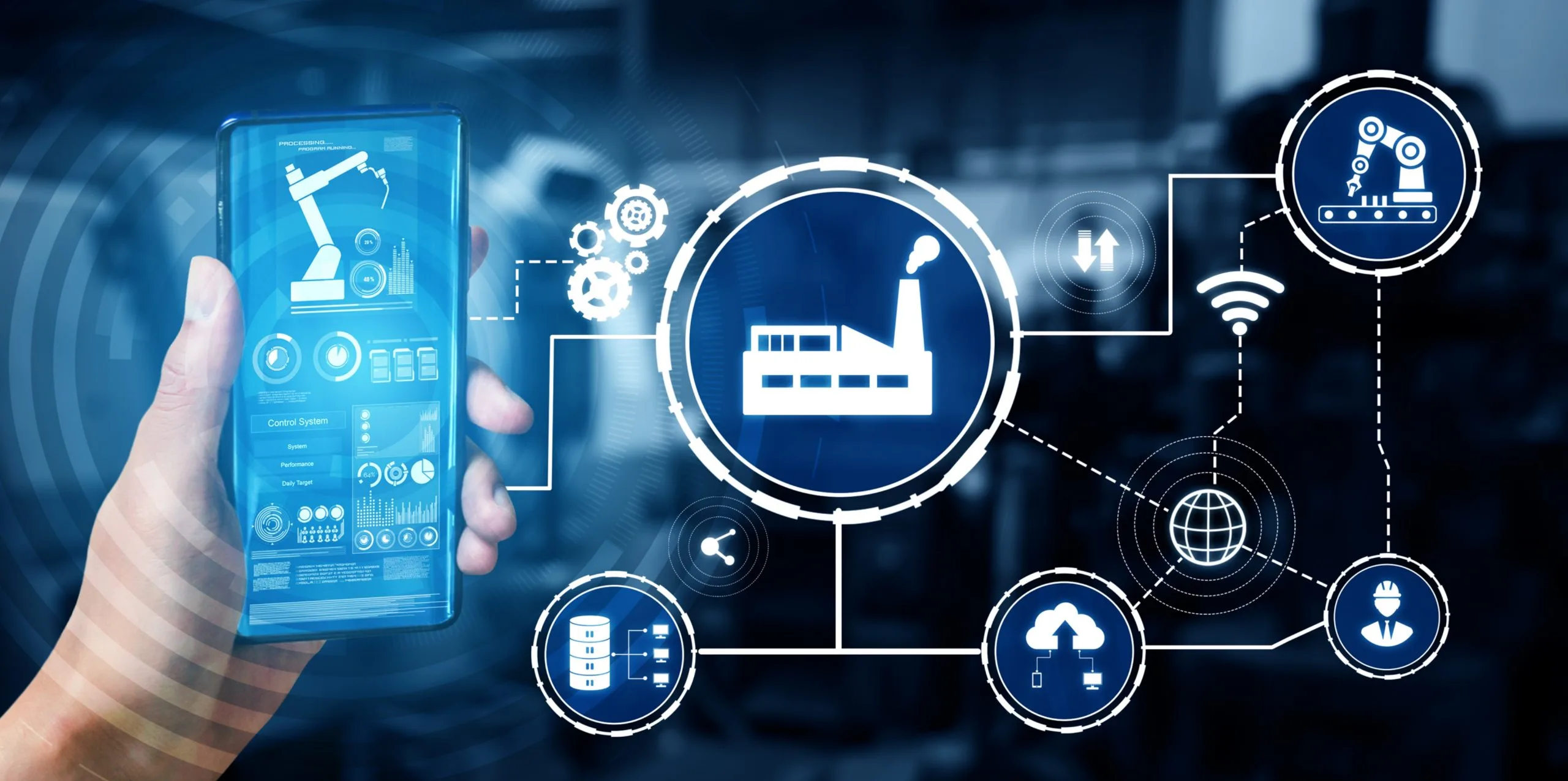 Exploring the Impact of Industrial IoT on South Africa’s Manufacturing Industry with 25% Adoption Growth industry-4-0-technology-concept-smart-factory-fourth-industrial-revolution-2-scaled
