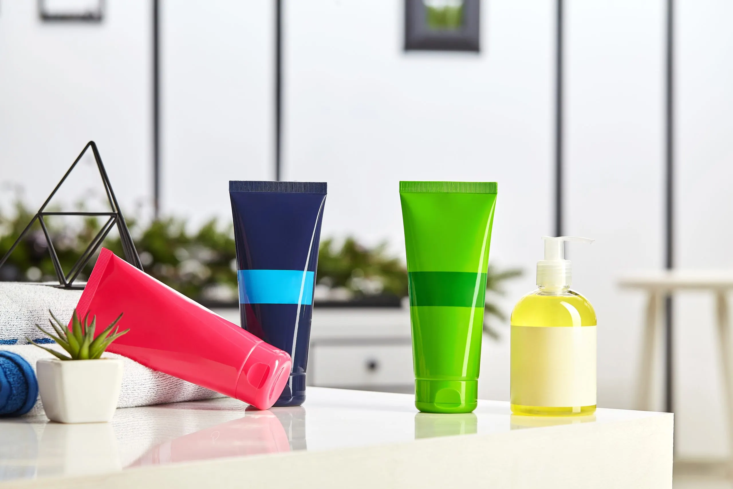 South Africa Face Wash Market Outlook to 2035 no-label-colorful-cosmetic-tubes-pump-bottle-with-soap-scaled