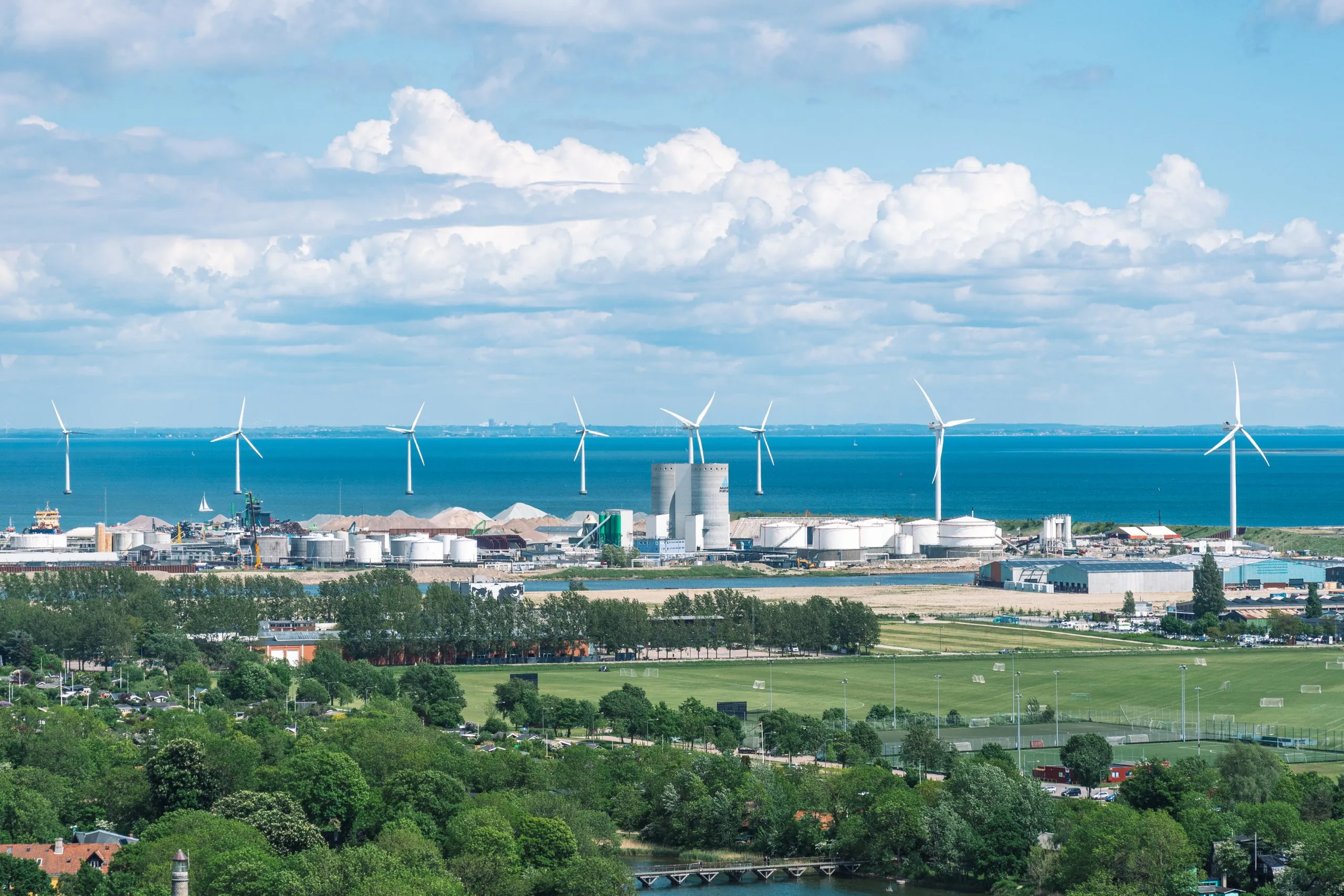 The Future of France Energy Landscape as Green Hydrogen Powers a €20 Billion Industry in coming years offshore-wind-turbines-power-row-baltic-sea-industrial-district-copenhagen-denmark-scaled